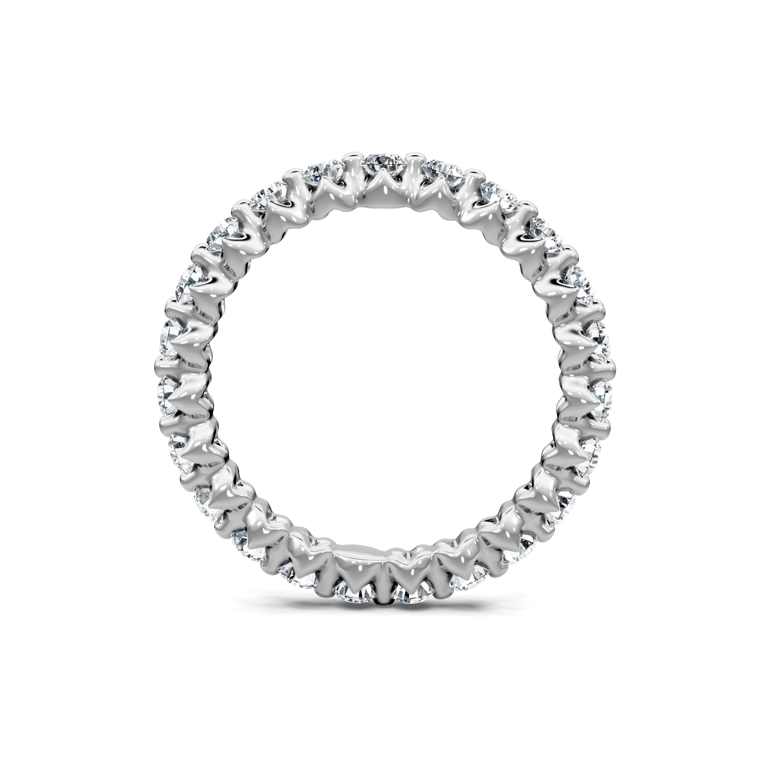 M & Co. White Gold Shared Prong Lab Diamond Full Eternity Band