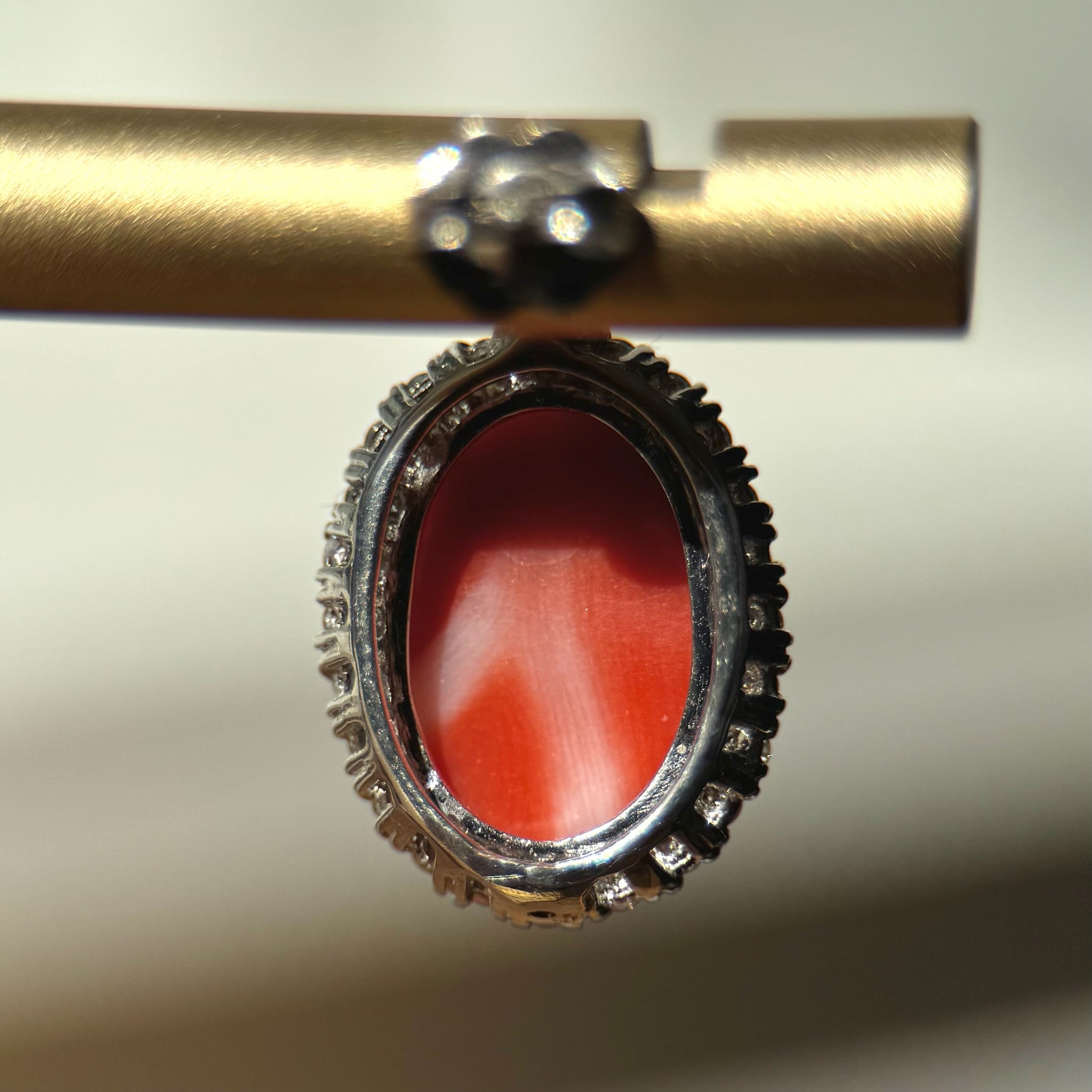 Vintage Coral Sapphire & Diamond Earrings