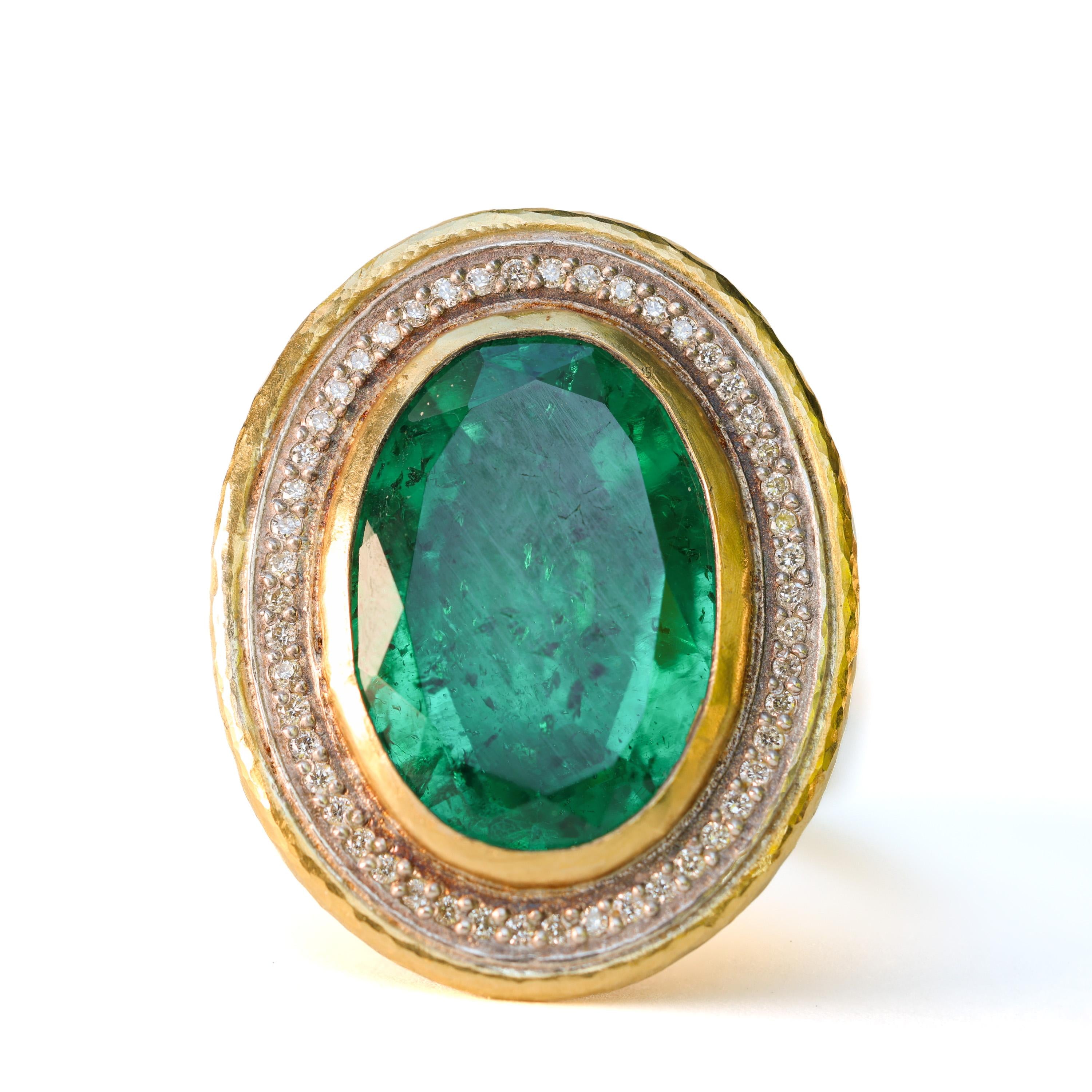 Gurhan Emerald Sterling Silver Vermeil Ring