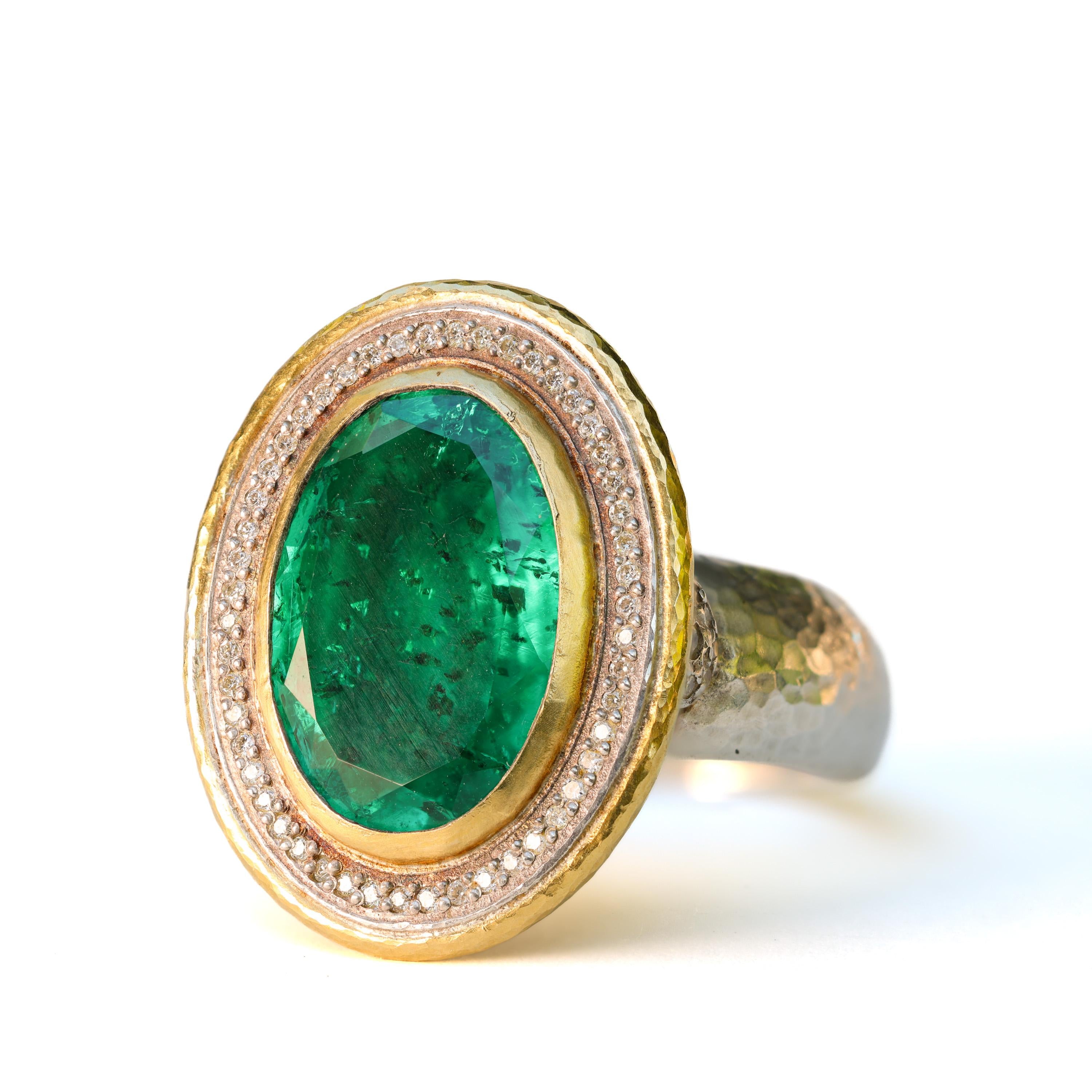 Gurhan Emerald Sterling Silver Vermeil Ring