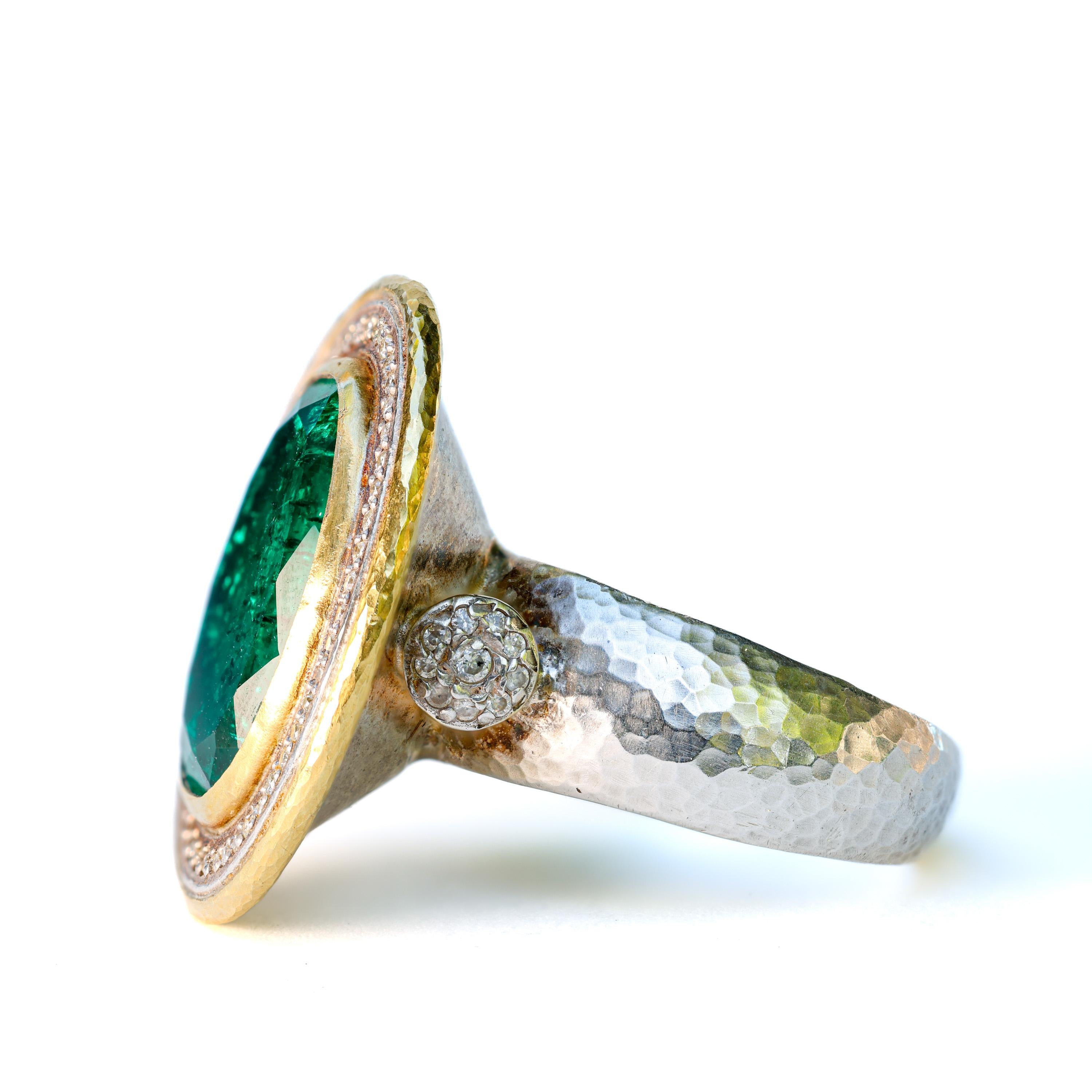 Gurhan Emerald Sterling Silver Vermeil Ring