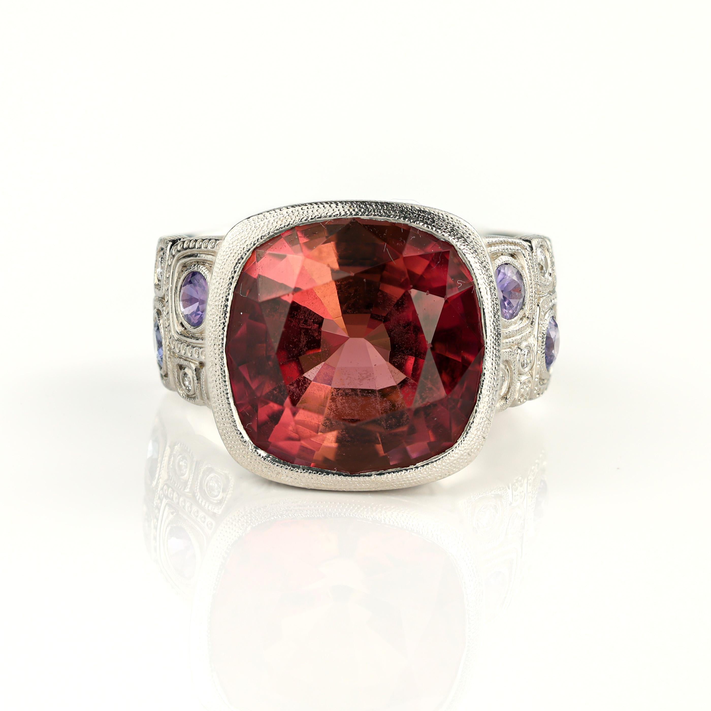 Alex Sepkus 'Windows' Platinum Bi-Color Tourmaline, Sapphire and Diamo