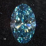 3.05ct Fancy Vivid Blue Oval Lab Grown Diamond