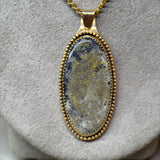 14k Gold in Quartz Oval Pendant