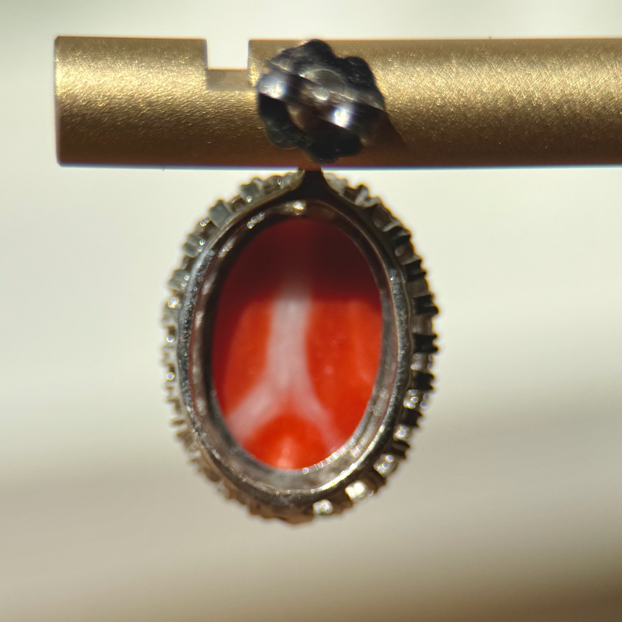 Vintage Coral Sapphire & Diamond Earrings