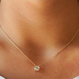 14K Gold 1.2-1.35ct Round Bezel or Prong Lab Grown Diamond Pendant Necklaces