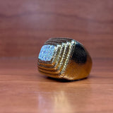 Vintage David Webb 18k Yellow Gold  Pyramidal Hammered Ring