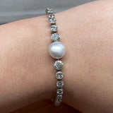 Natural Pearl And Diamond Bracelet