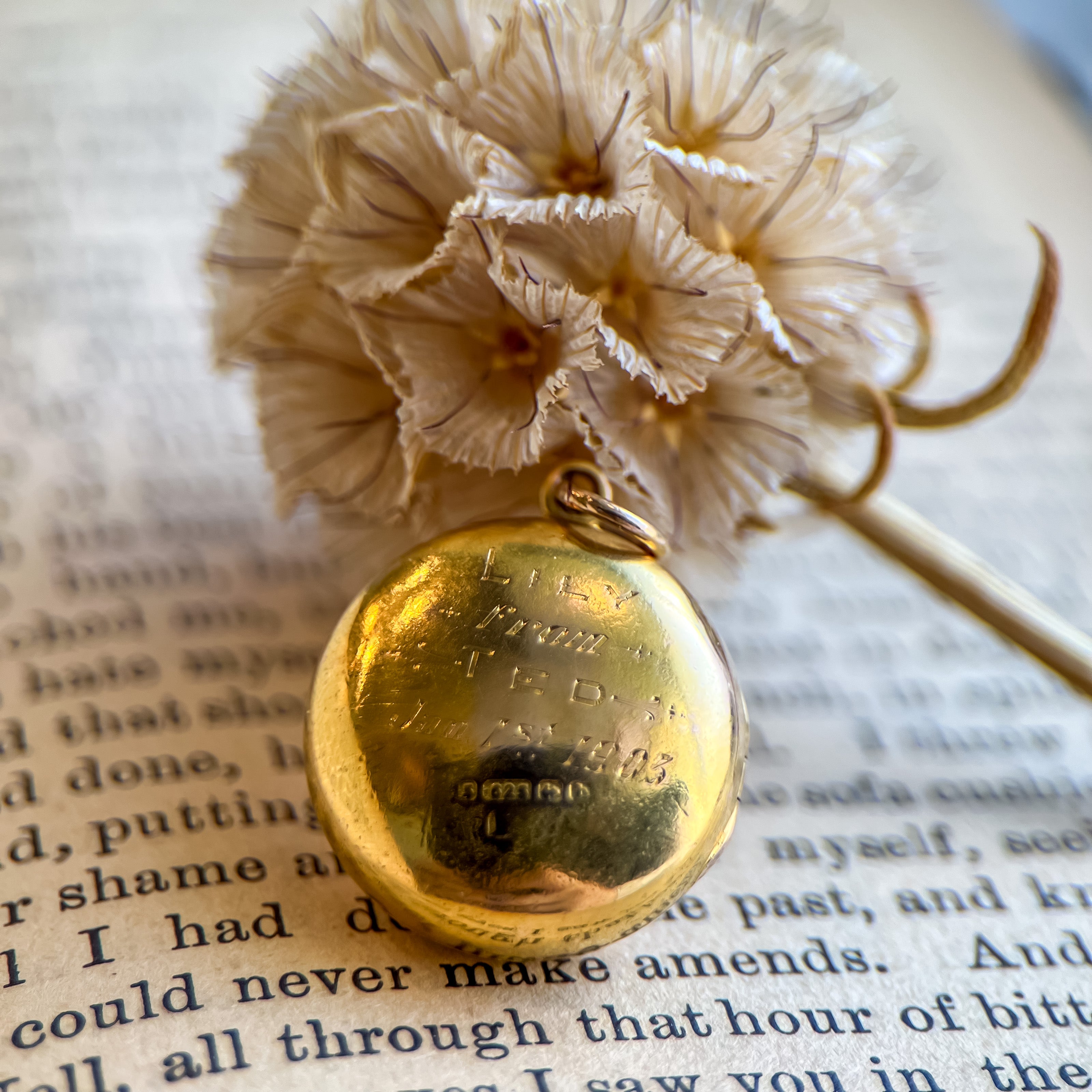 Victorian English 15K Gold Mizpah Locket Charm