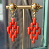 18k Coral Drop Earrings