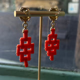 18k Coral Drop Earrings