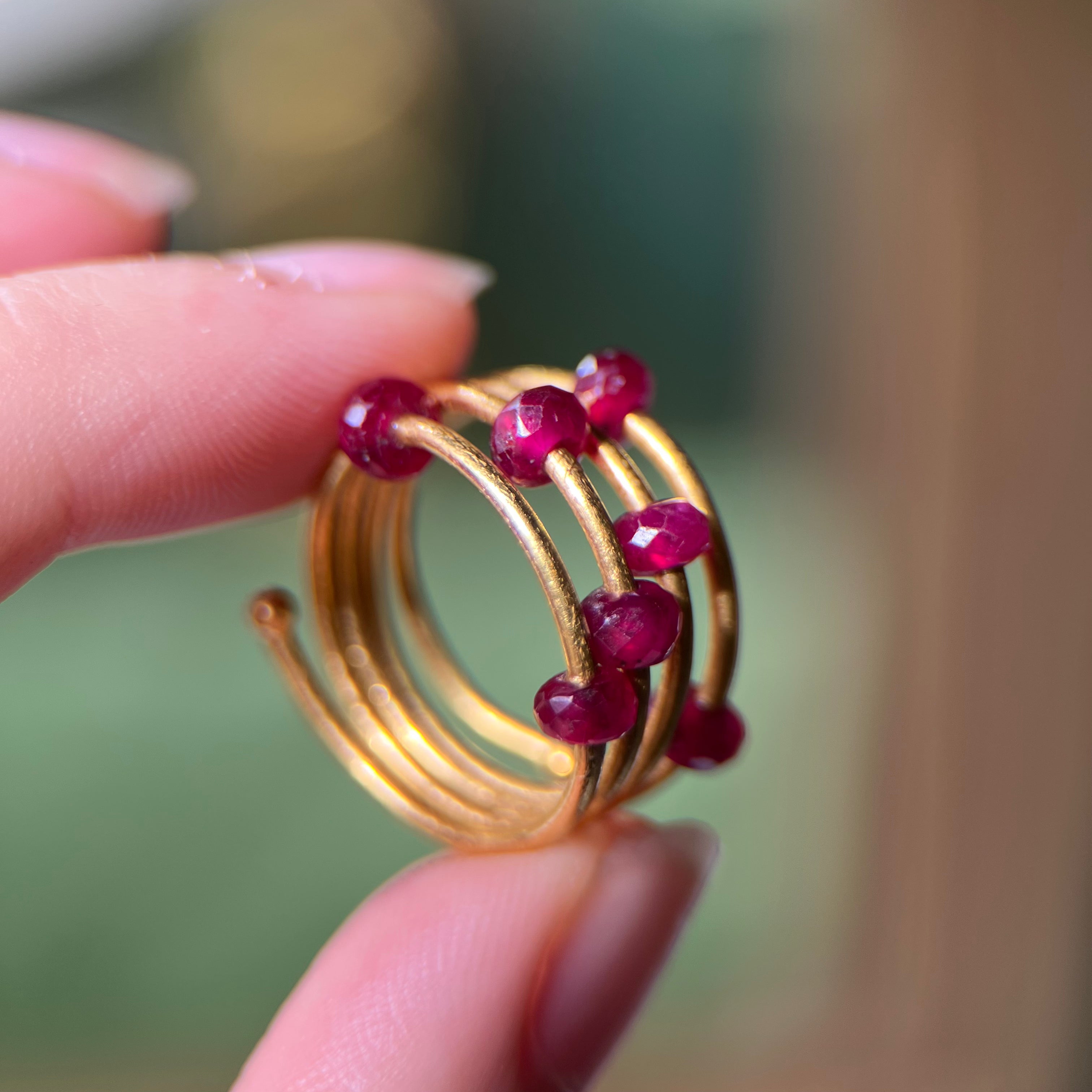 Gurhan Ruby Bead Coil Ring