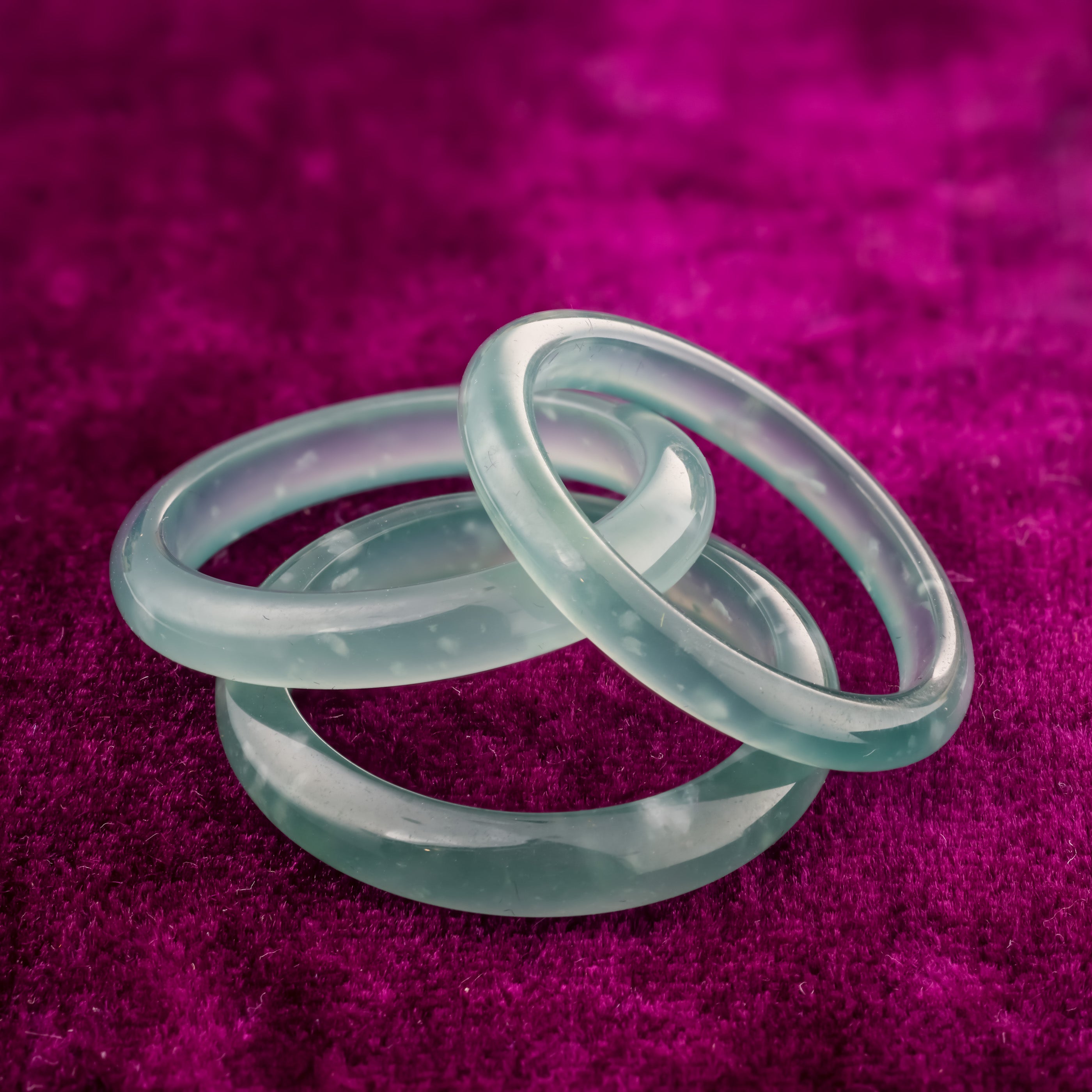 Thin Icy Blue-Green Natural Guatemalan Jade Band