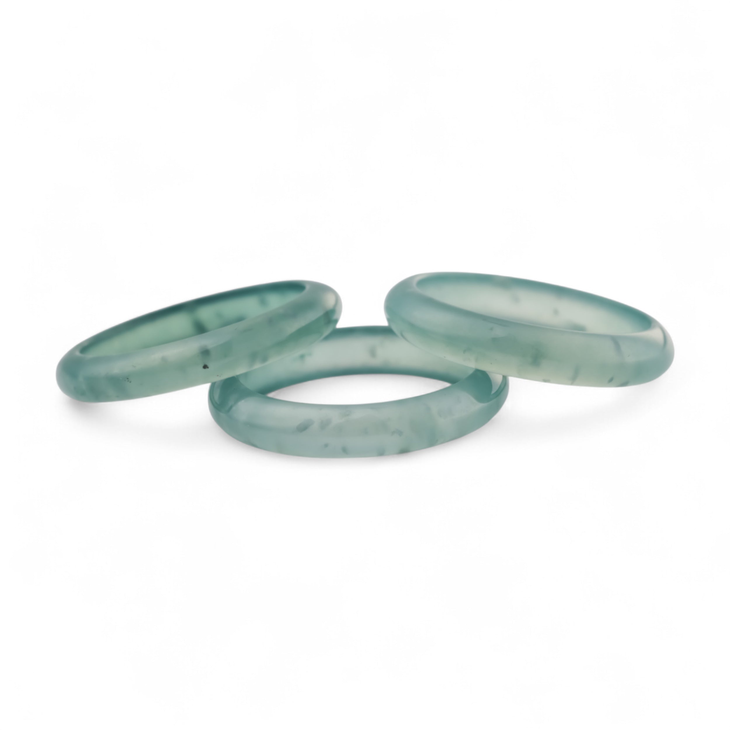 Thin Icy Blue-Green Natural Guatemalan Jade Band