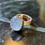 18k Yellow Gold Karl Stittgen Moonstone Cabochon Ring 10.9gr Sz 6