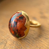 18k Modern Mexican Fire Opal Ring