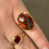 18k Modern Mexican Fire Opal Ring