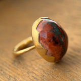 18k Modern Mexican Fire Opal Ring