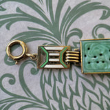 Art Deco Yellow Gold Wordley, Allsopp & Bliss Jade & Enamel Bracelet