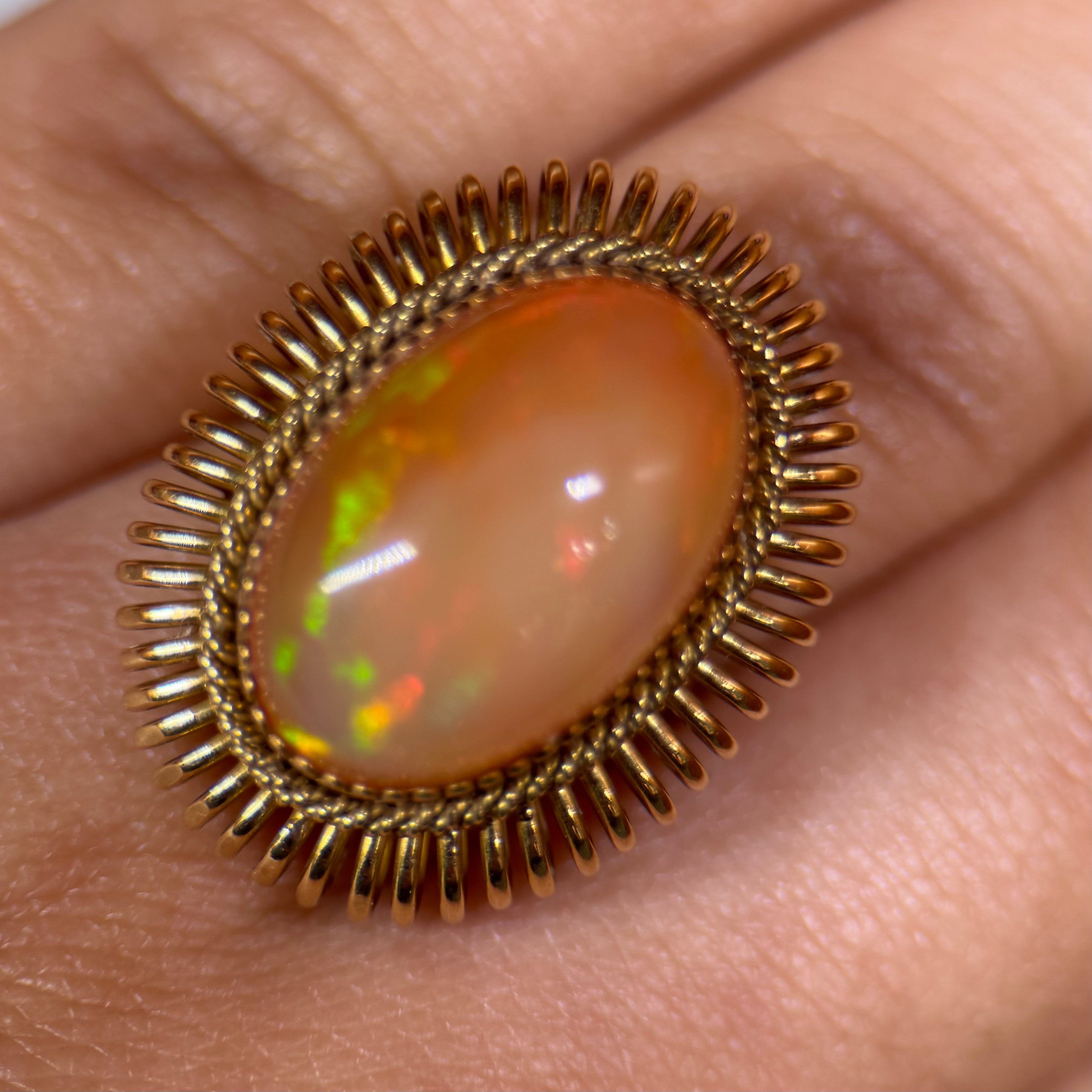 Midcentury Fire Opal Ring