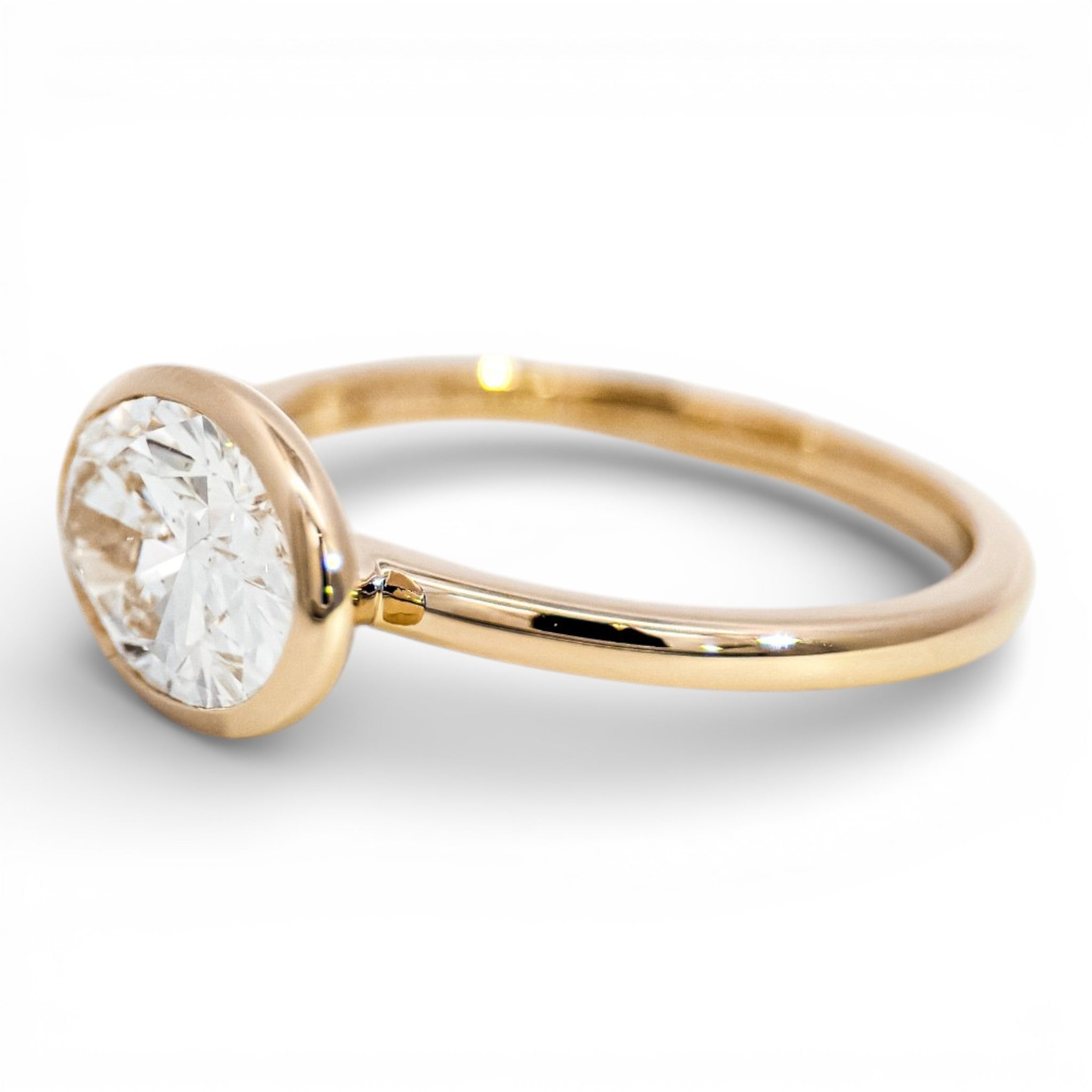 3ct East West Oval Lab Grown Diamond Bezel Ring