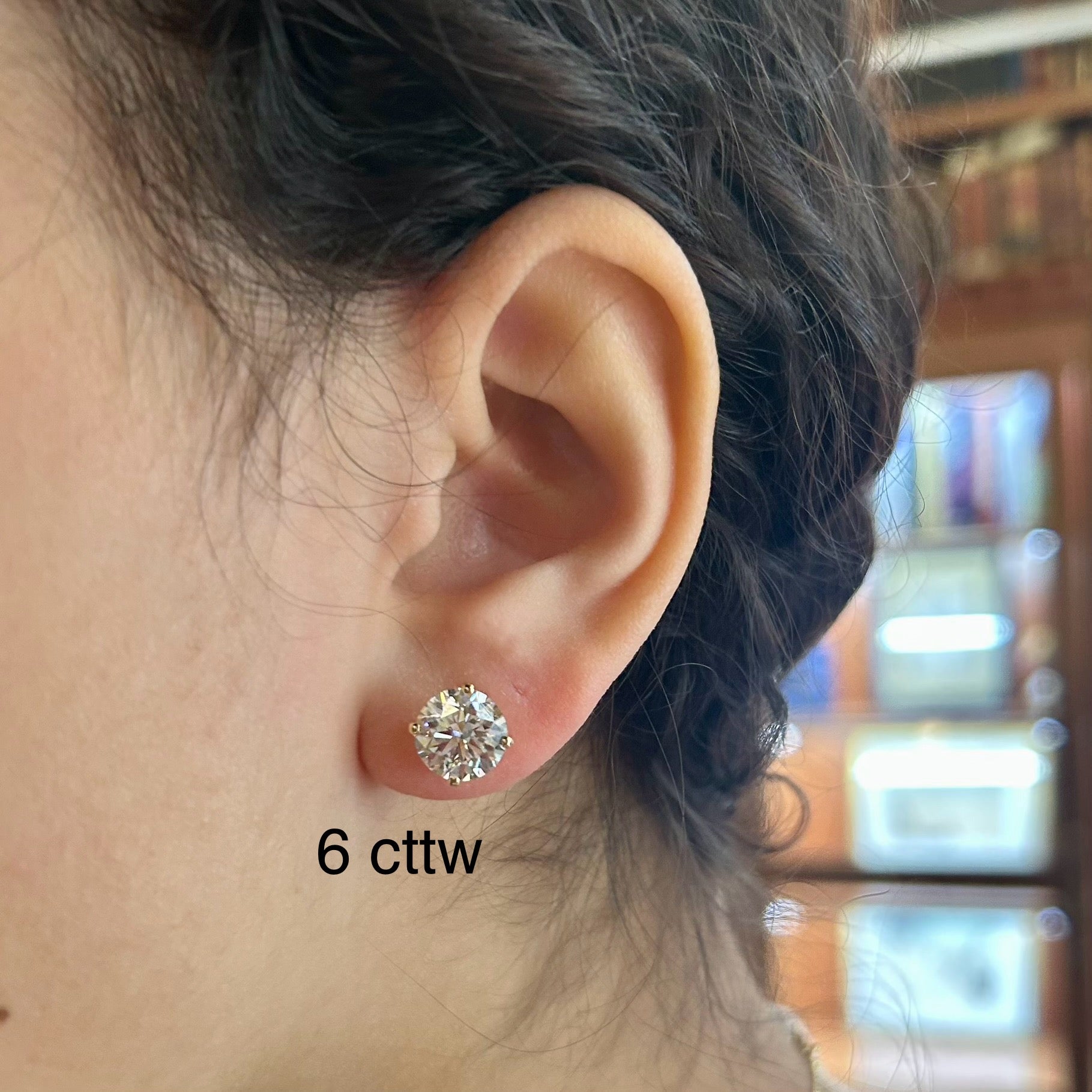 M & Co. Basket Setting Diamond Stud Earrings