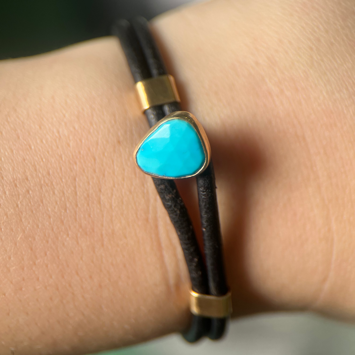 Jamie Joseph 14K Turquoise & Leather Cord Bracelet