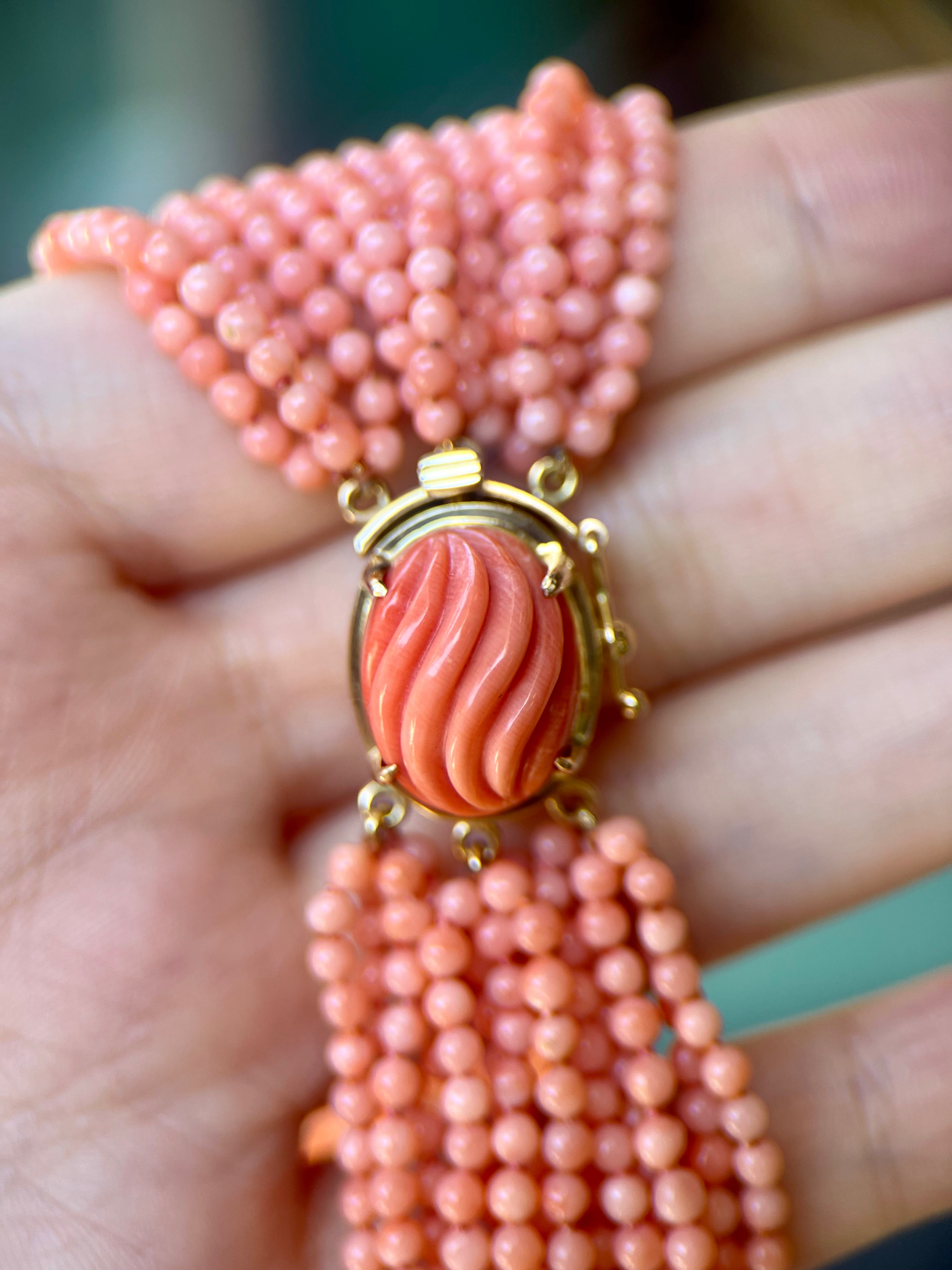 Angelskin Coral Multistrand Necklace