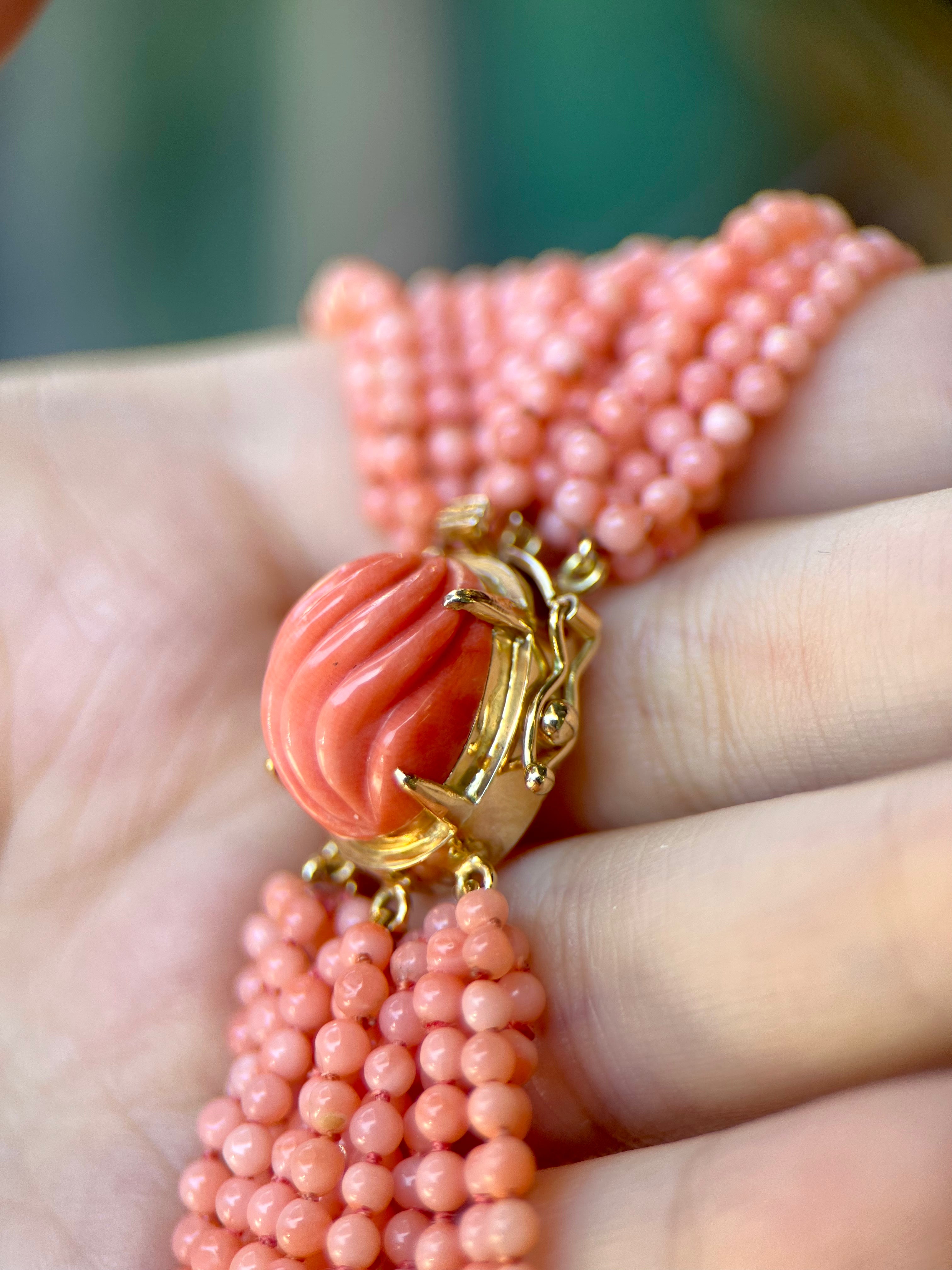 Gump's Angelskin Coral Multistrand Necklace