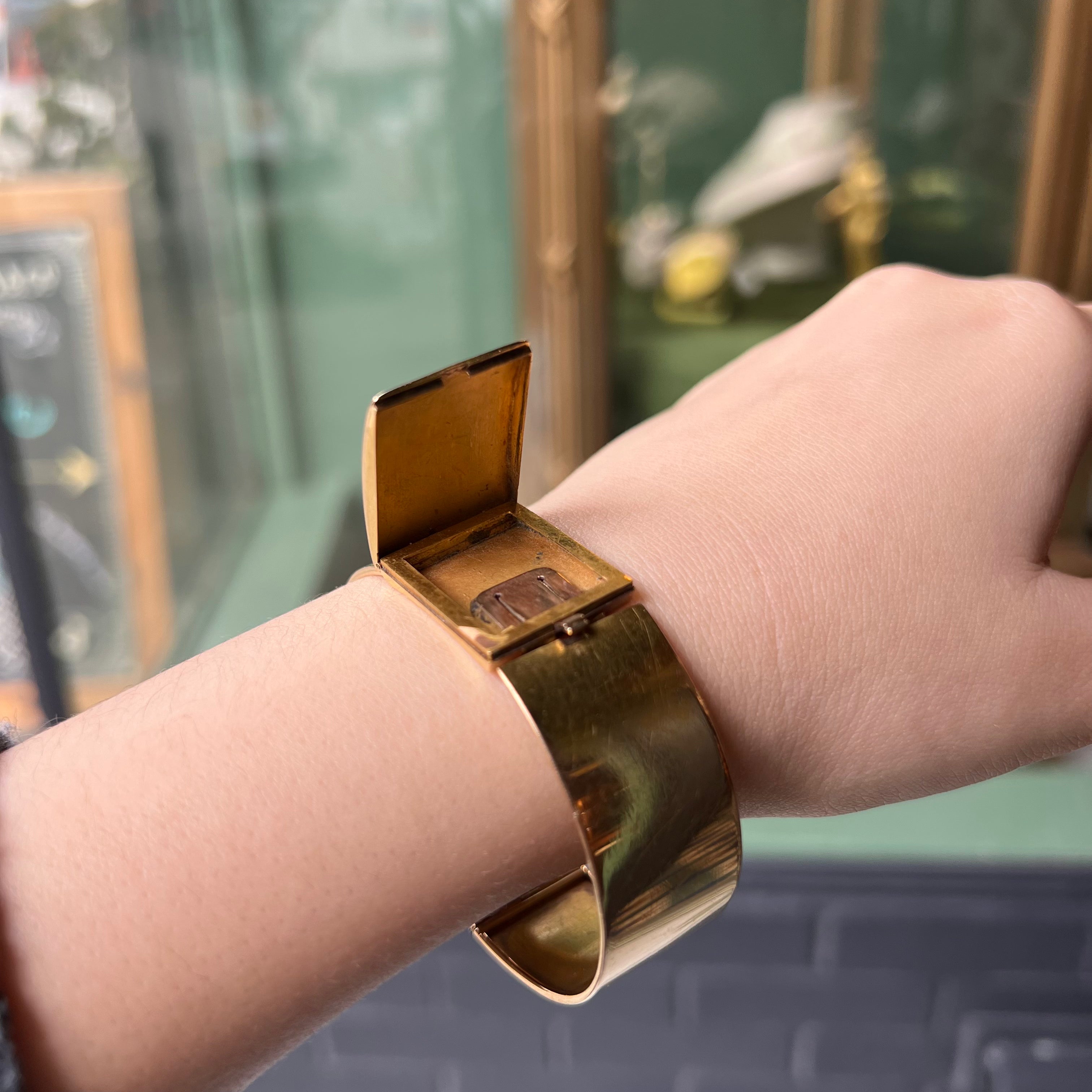 Victorian Turquoise Engraved Locket Bracelet