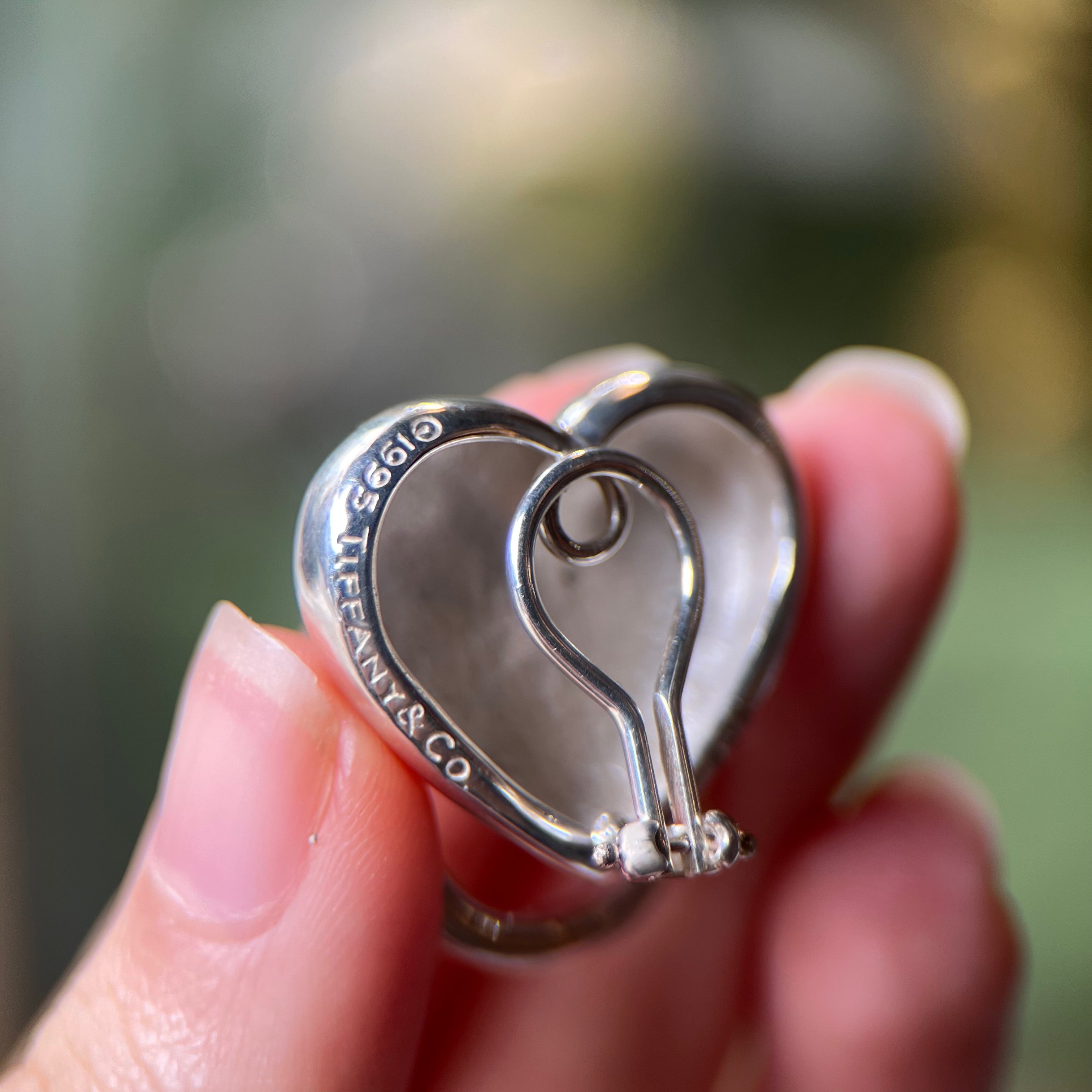 Vintage Tiffany & Co. Sterling Silver Heart Door Knocker Earrings