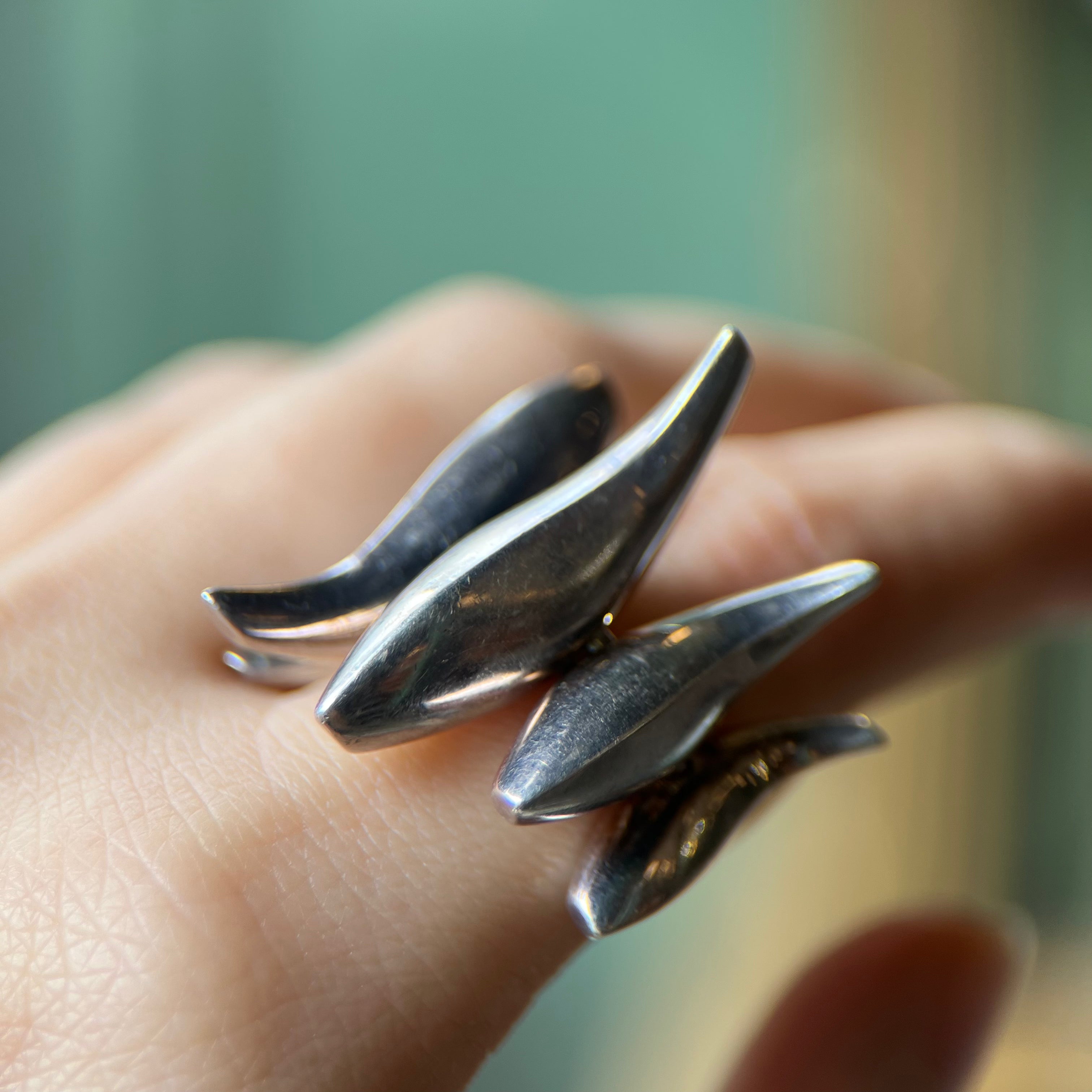 Vintage Tiffany & Co. Frank Gehry Sterling Silver Five Fish Ring