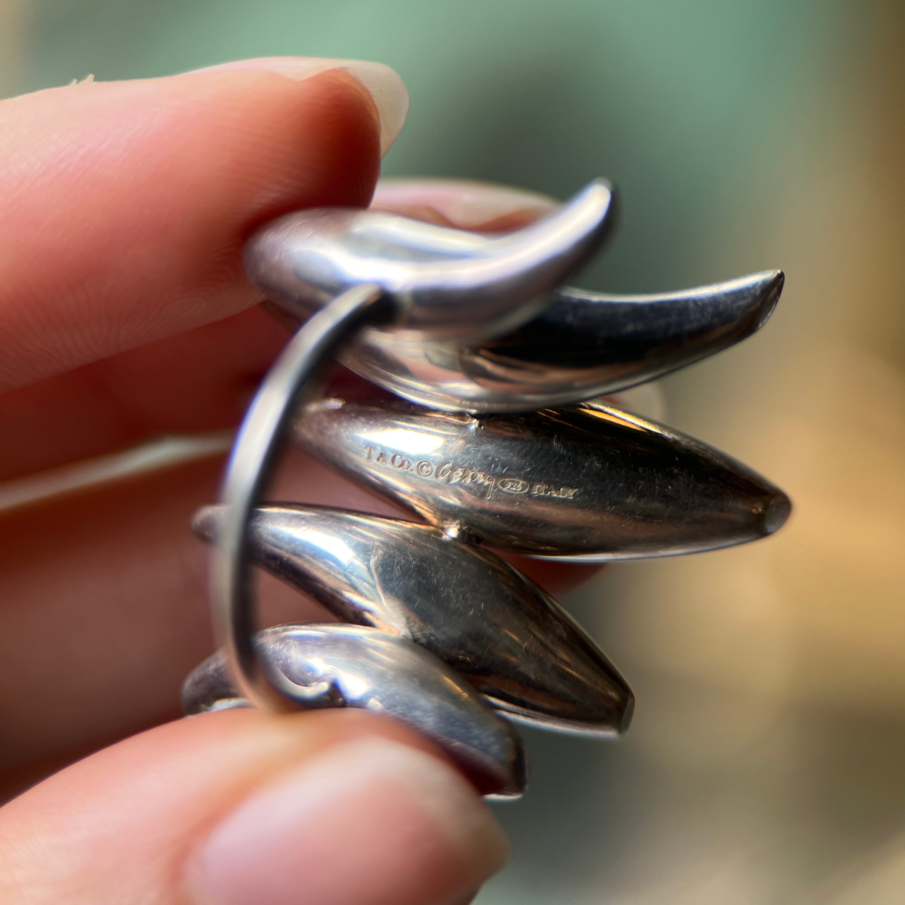 Vintage Tiffany & Co. Frank Gehry Sterling Silver Five Fish Ring