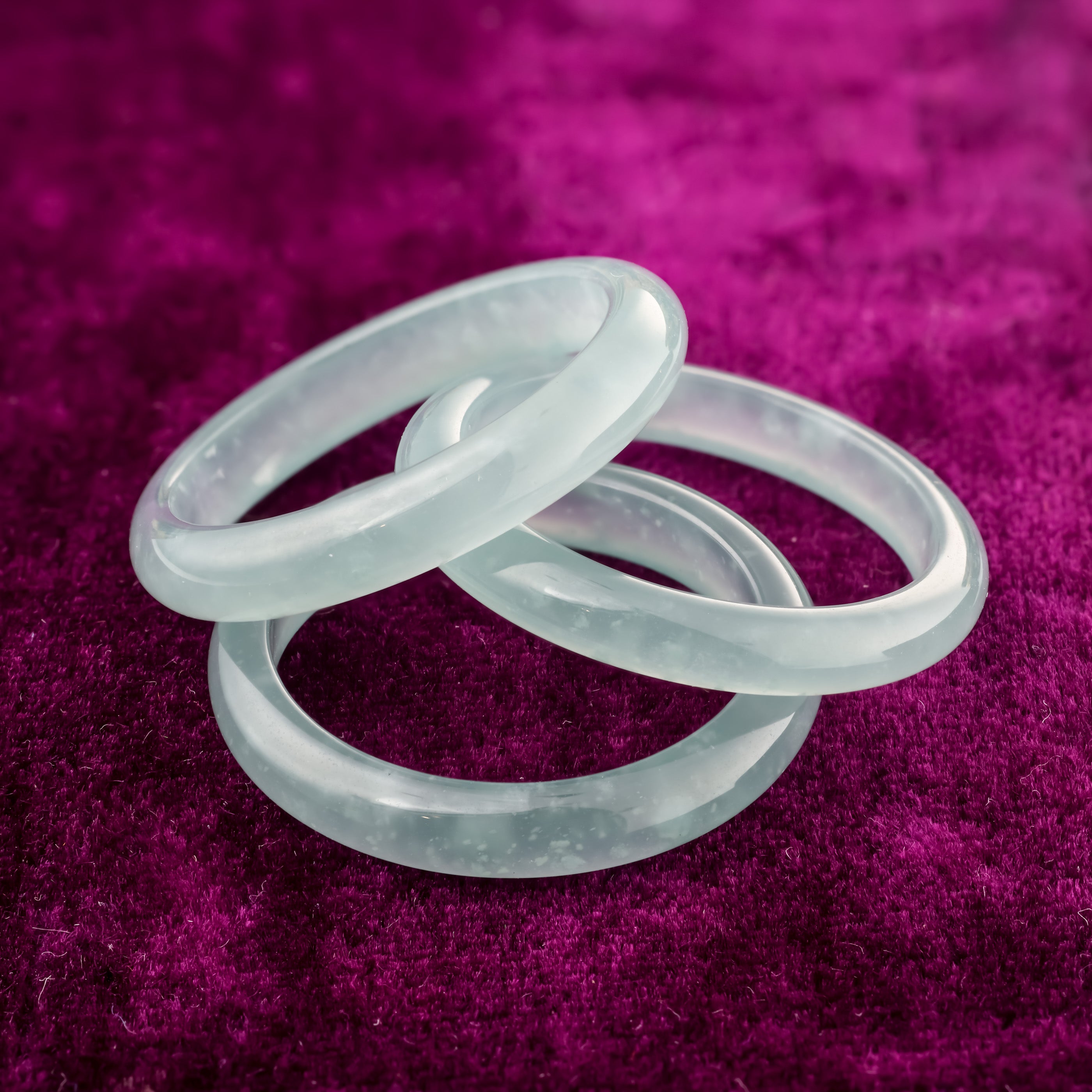 Thin Icy Light Blue-Green Natural Guatemalan Jade Band