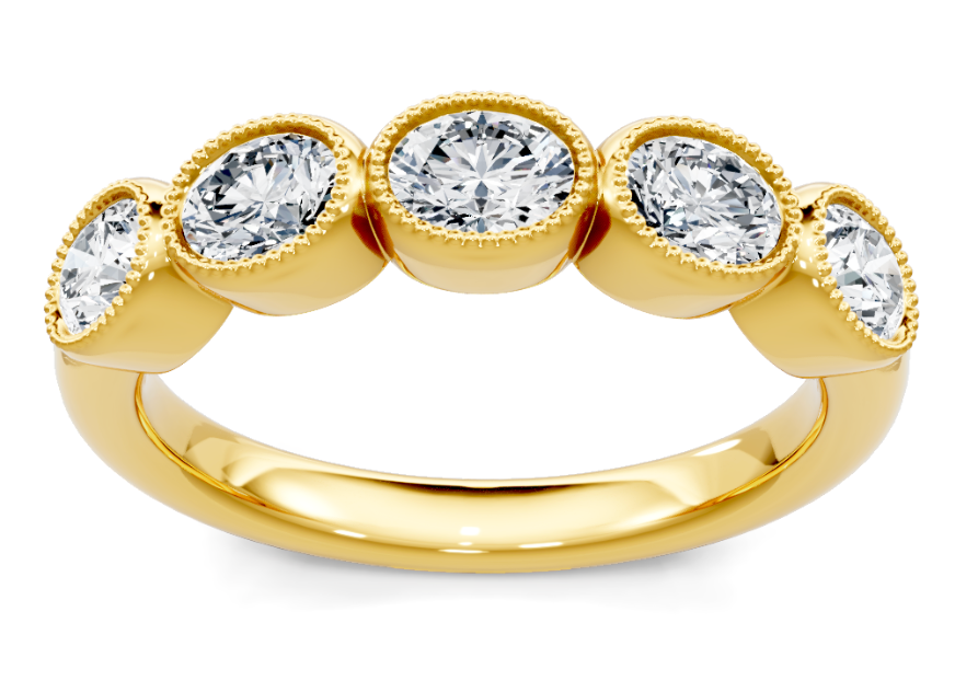 Oval Milgrain Lab Diamond Band