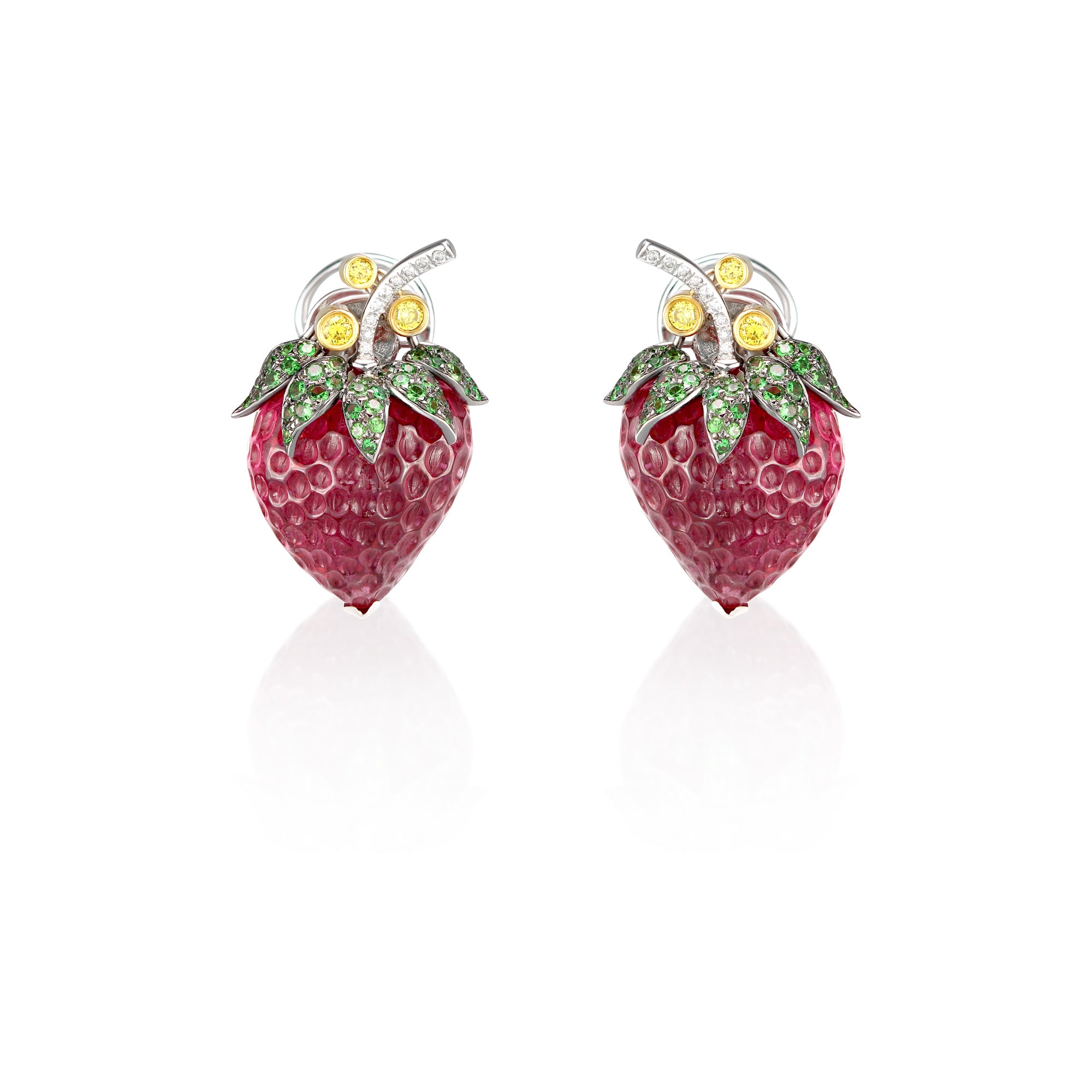 Carved Tourmaline Strawberry PENDANT