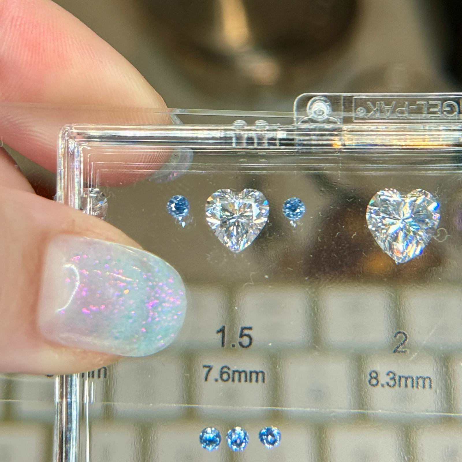 LG Diamond Heart & Yogo Sapphire Signet Ring