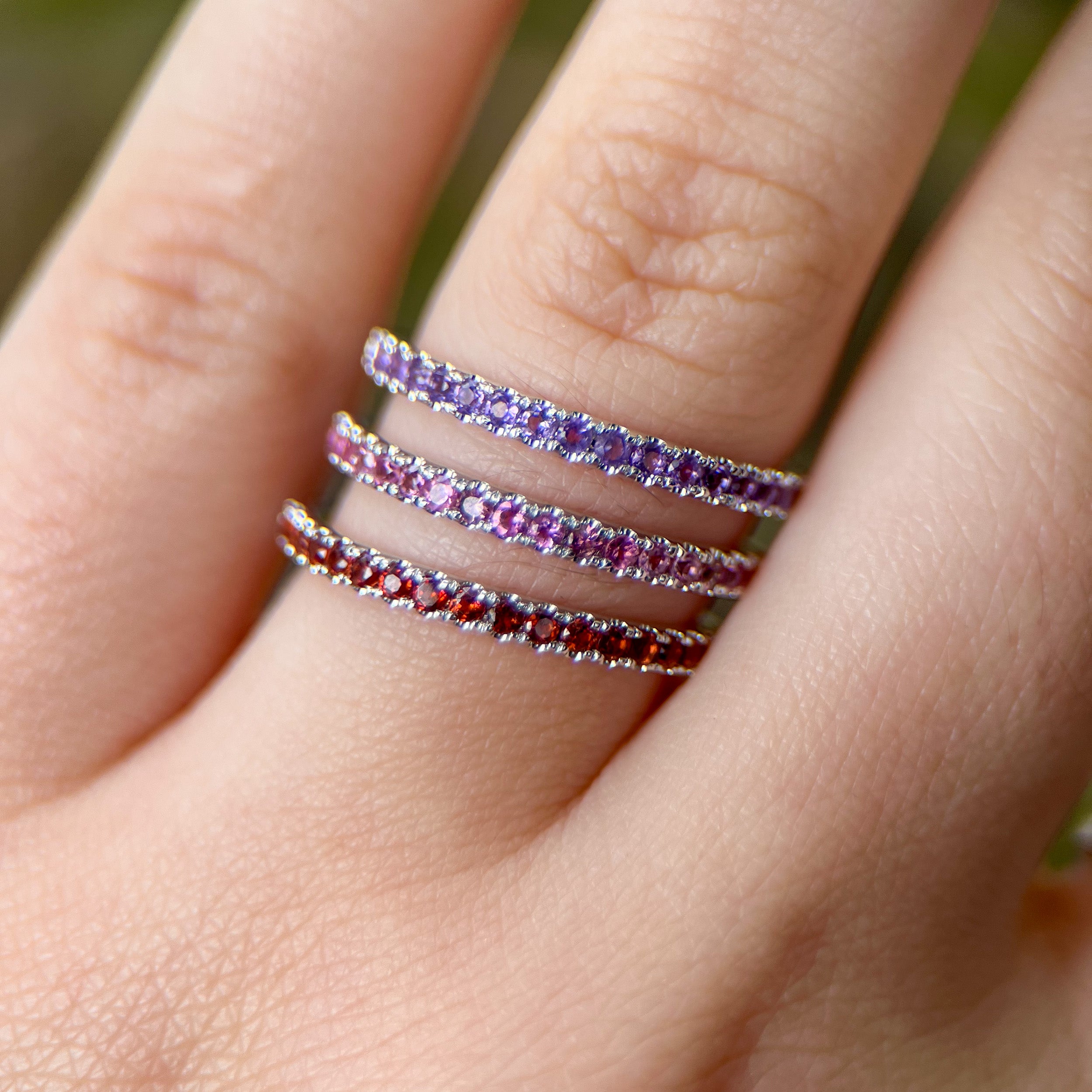 Amethyst Pavé Half-Eternity Band