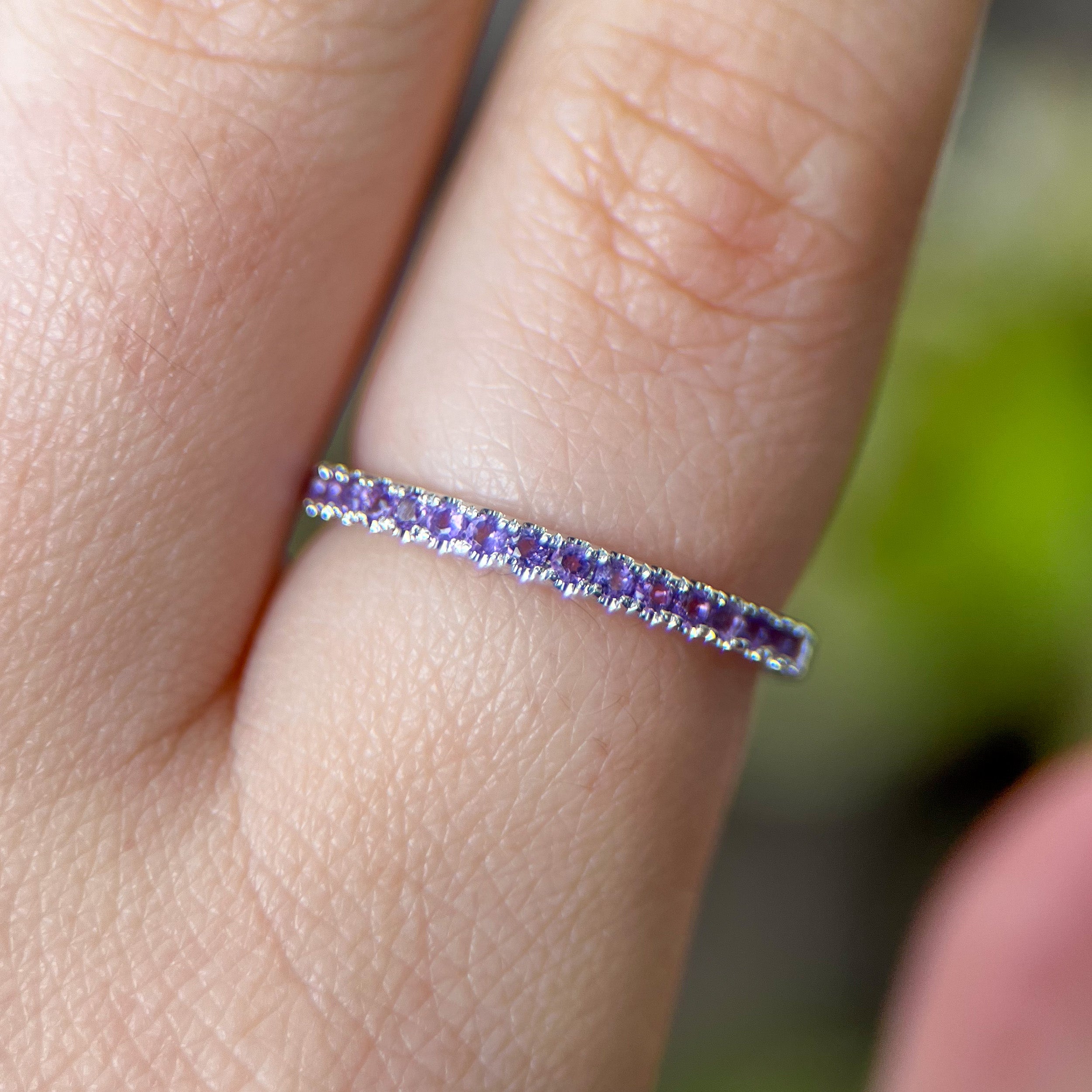 Amethyst Pavé Half-Eternity Band