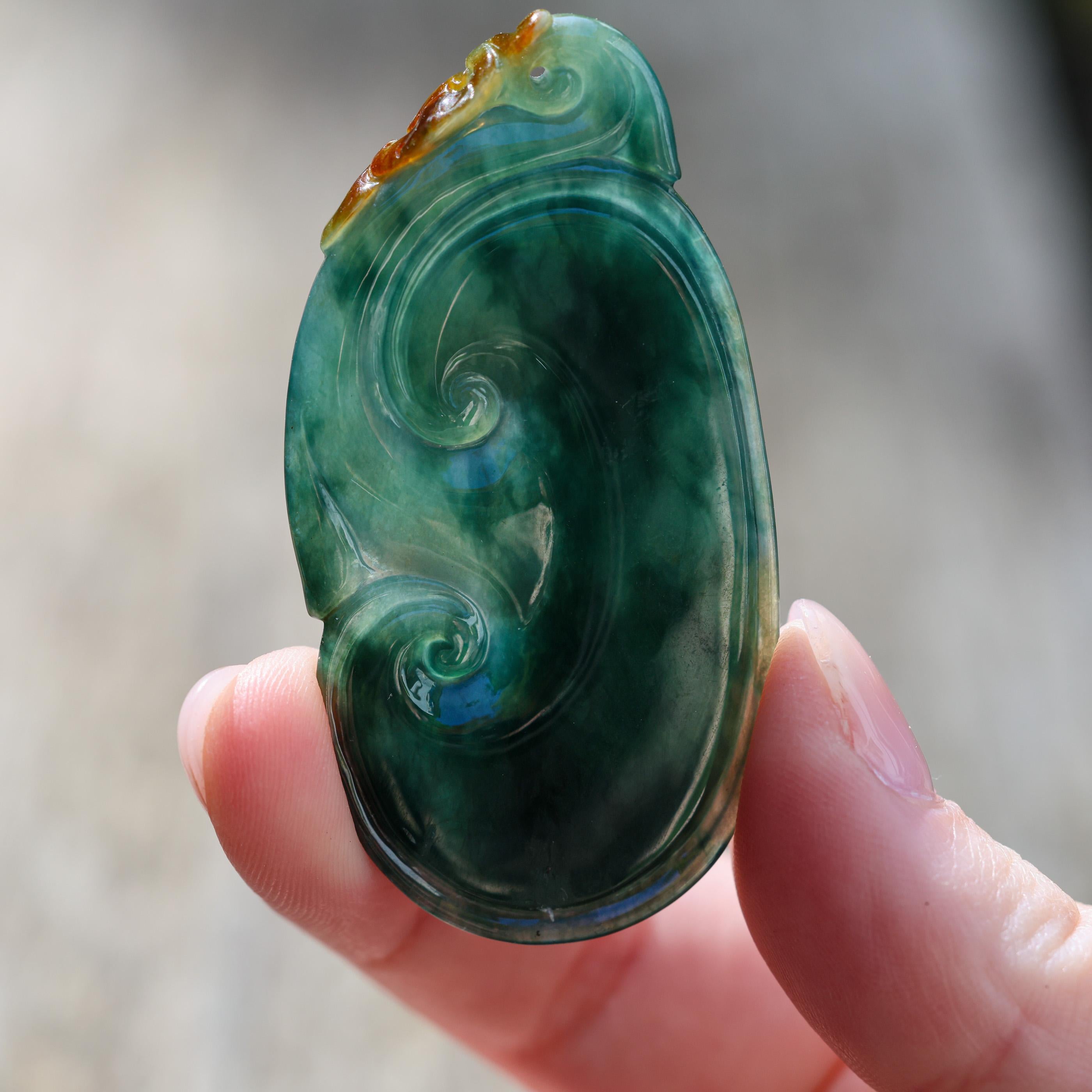 Green Jade Lingzhi Mushroom Carving