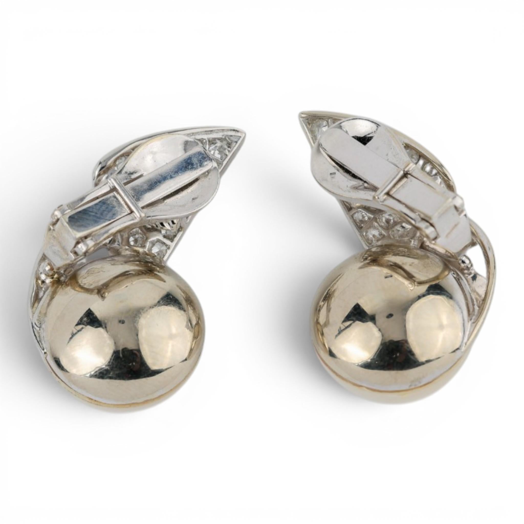 Vintage David Webb Platinum Mabé Pearl Earrings