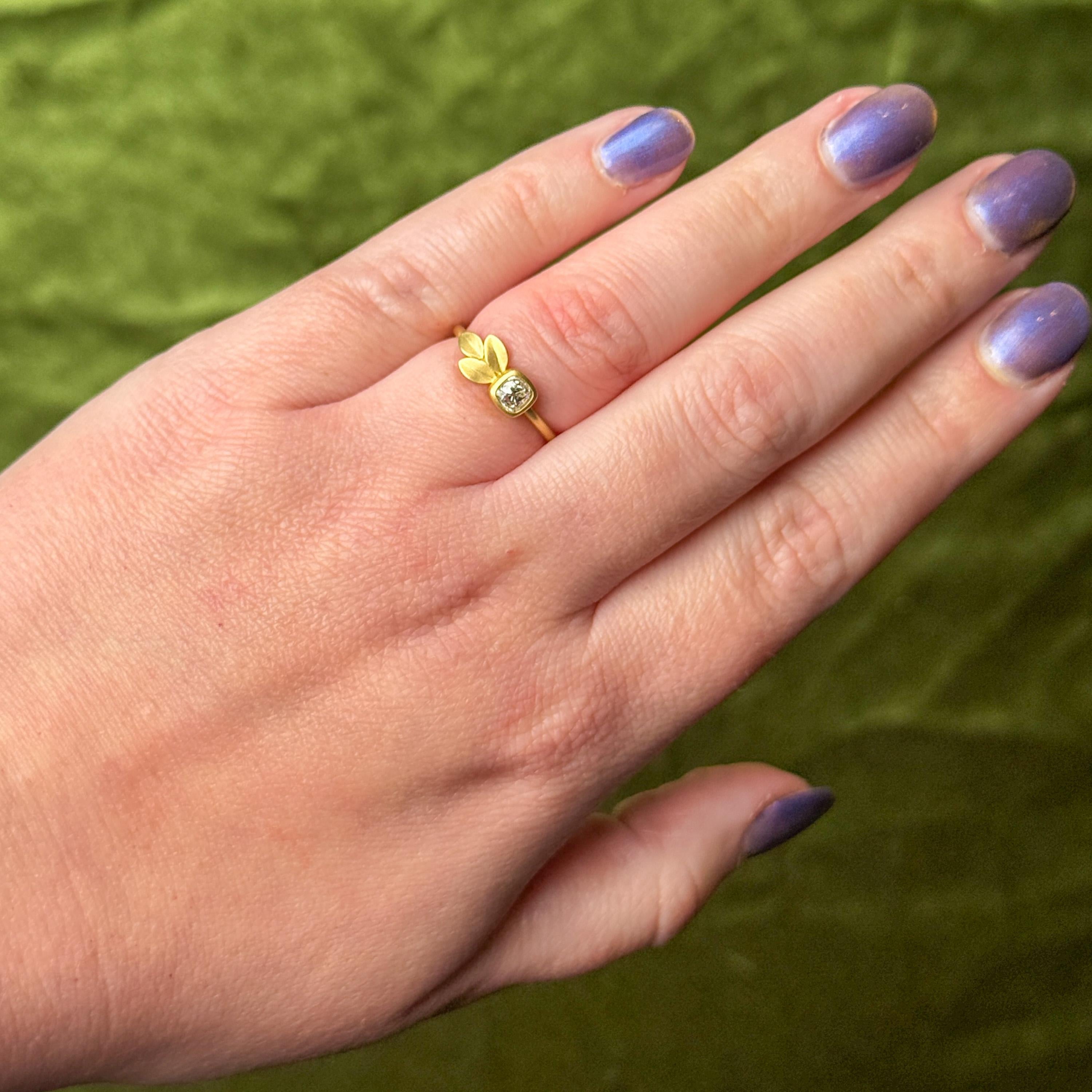 18K Old Mine Cut Diamond Ring