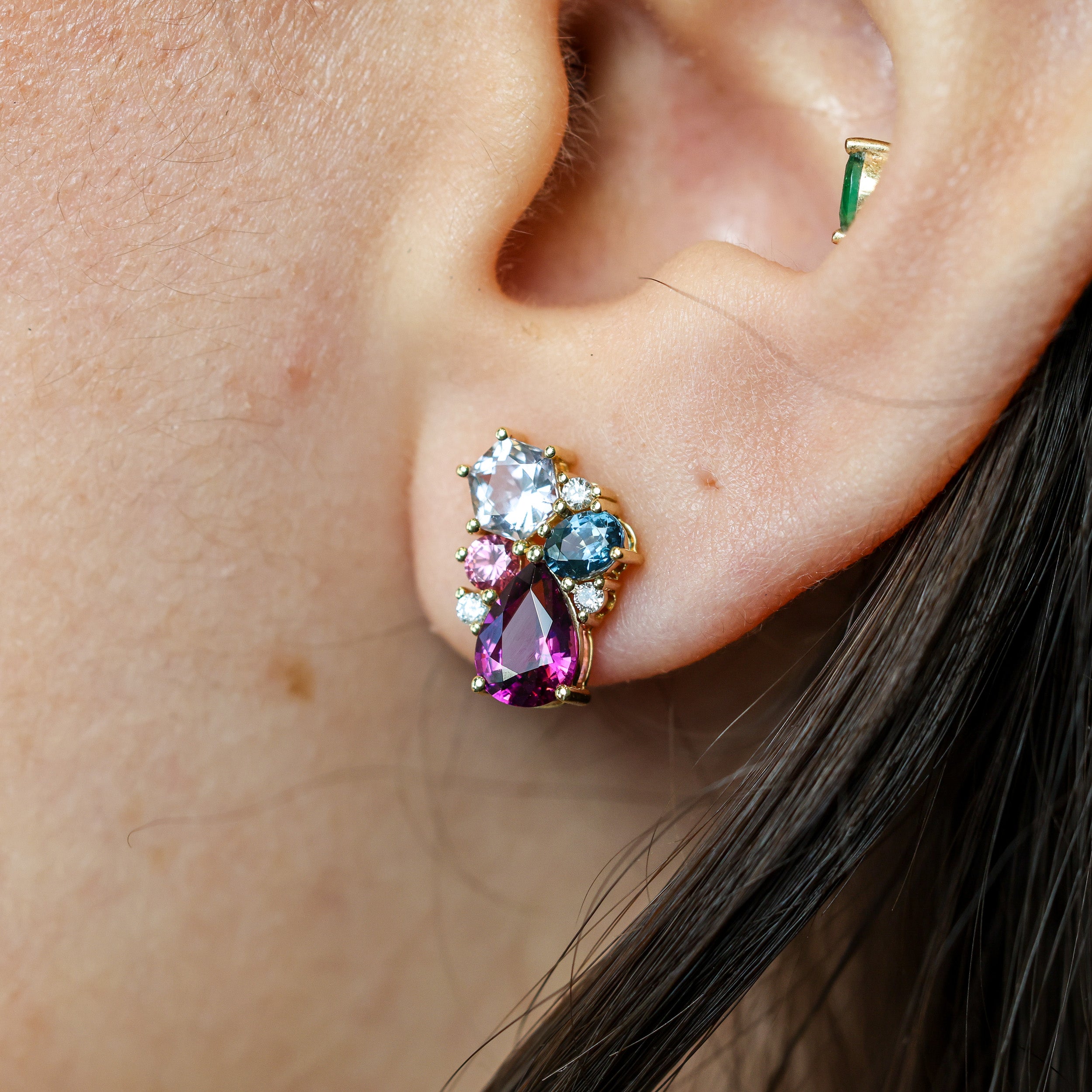 Multi-Shape Spinel Garnet Zircon Cluster Studs