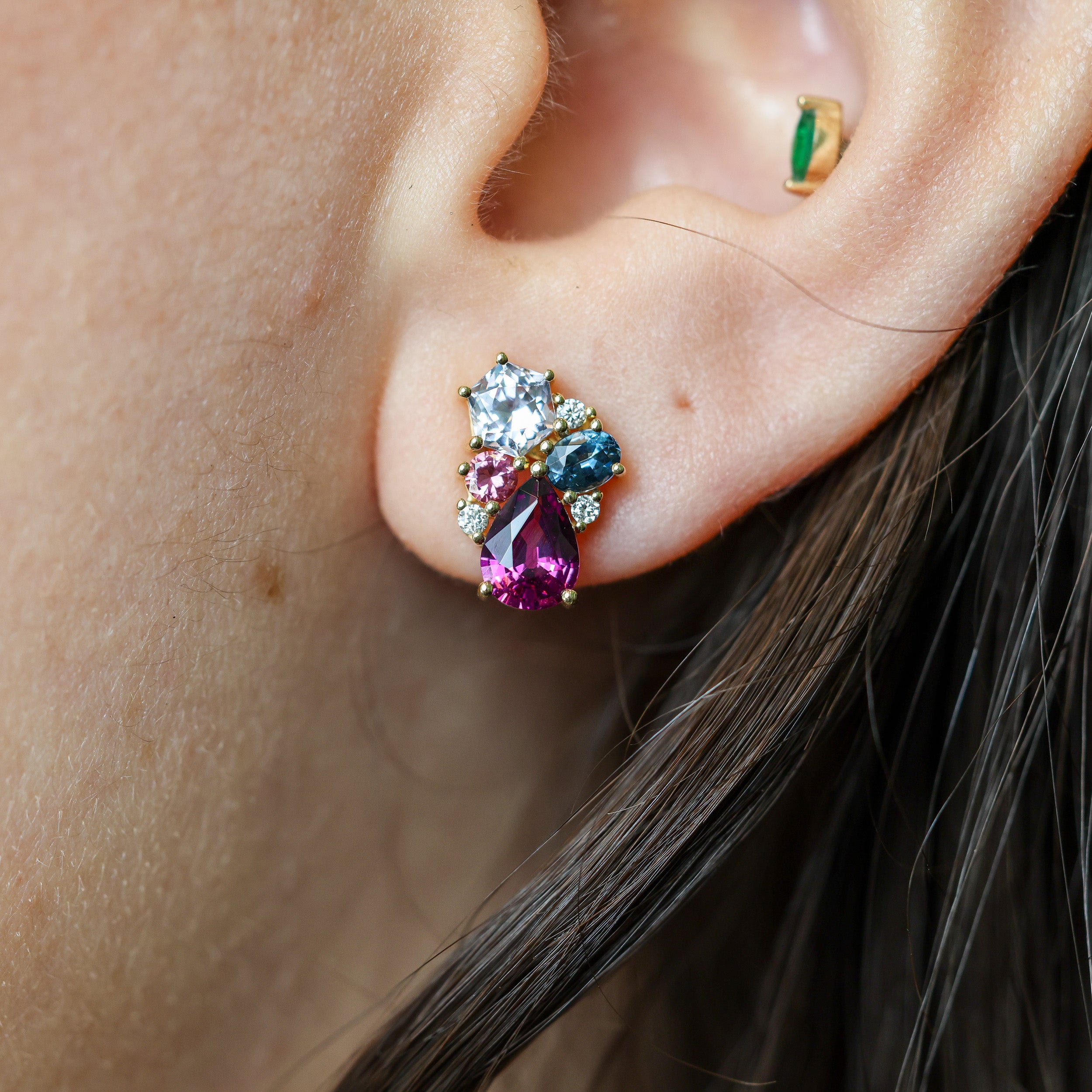 Multi-Shape Spinel Garnet Zircon Cluster Studs