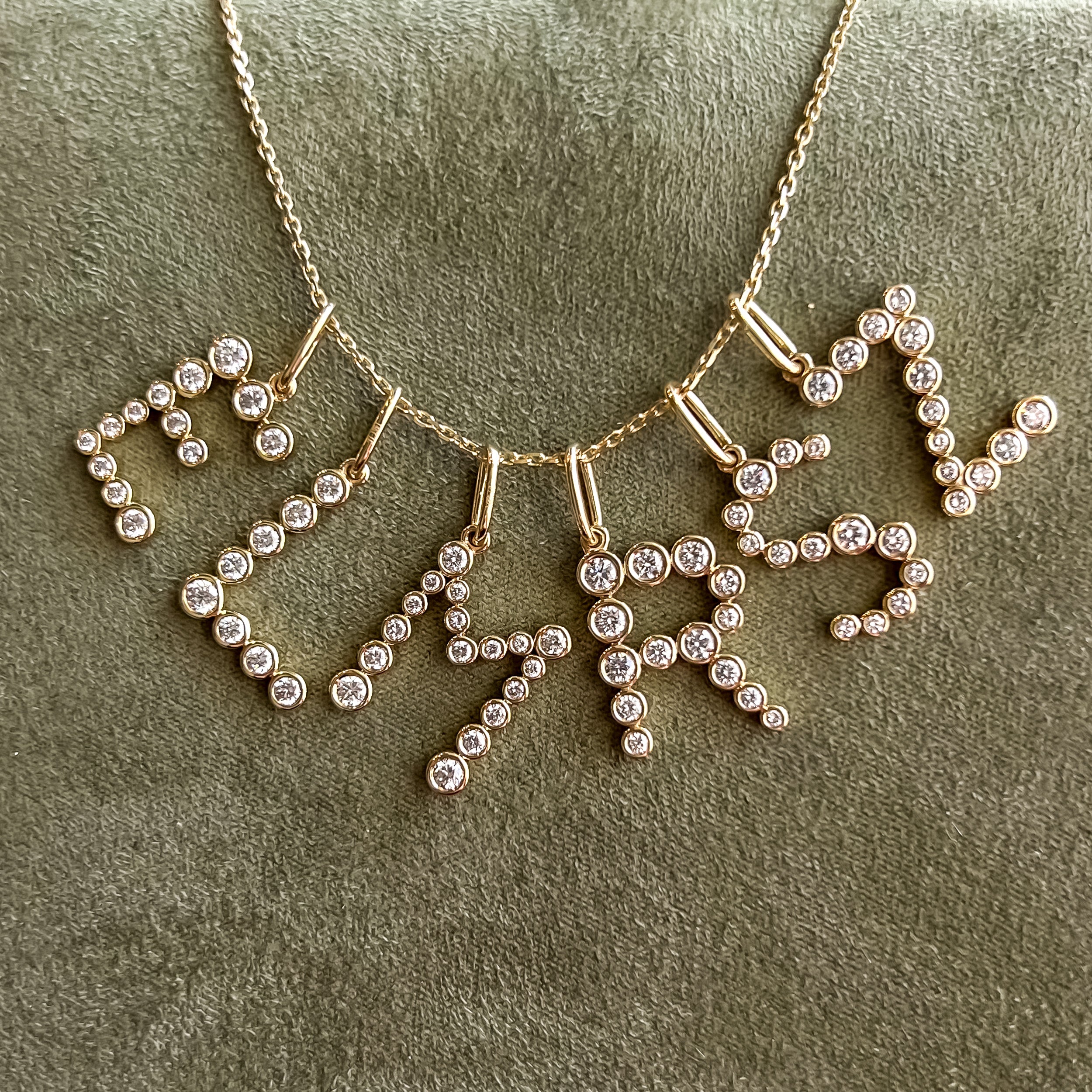 Lab Grown Diamond Bezel Letter Charm/Pendant