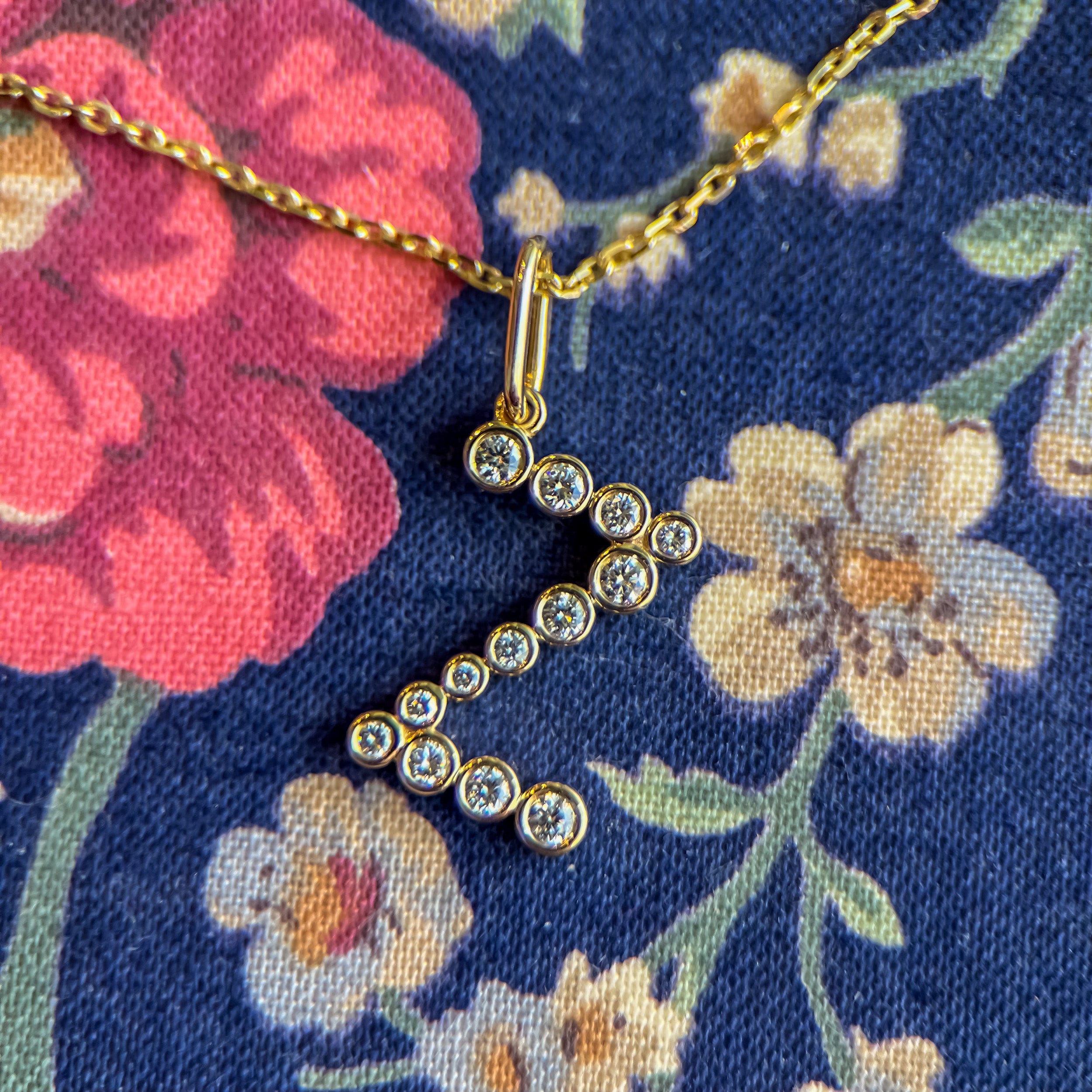 Lab Grown Diamond Bezel Letter Charm/Pendant