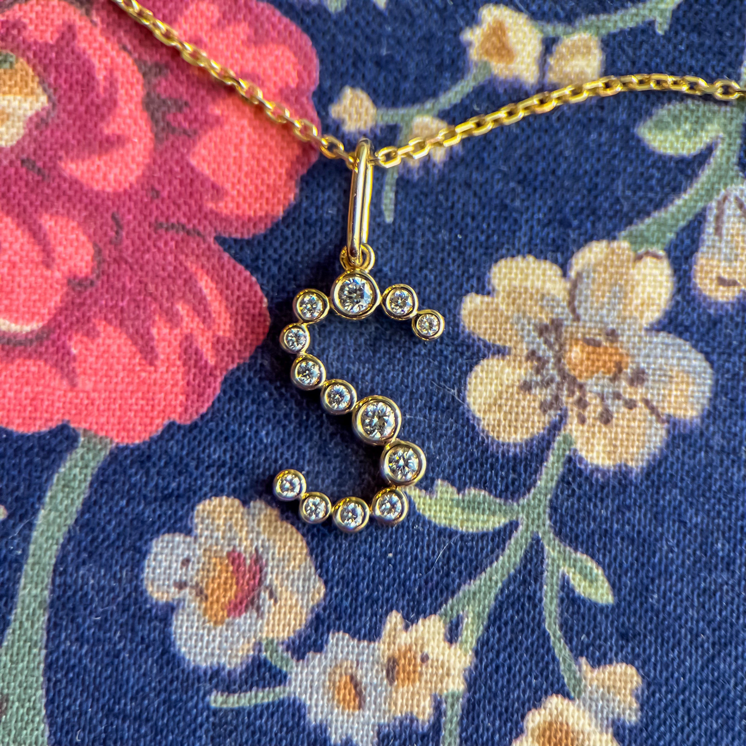 Lab Grown Diamond Bezel Letter Charm/Pendant