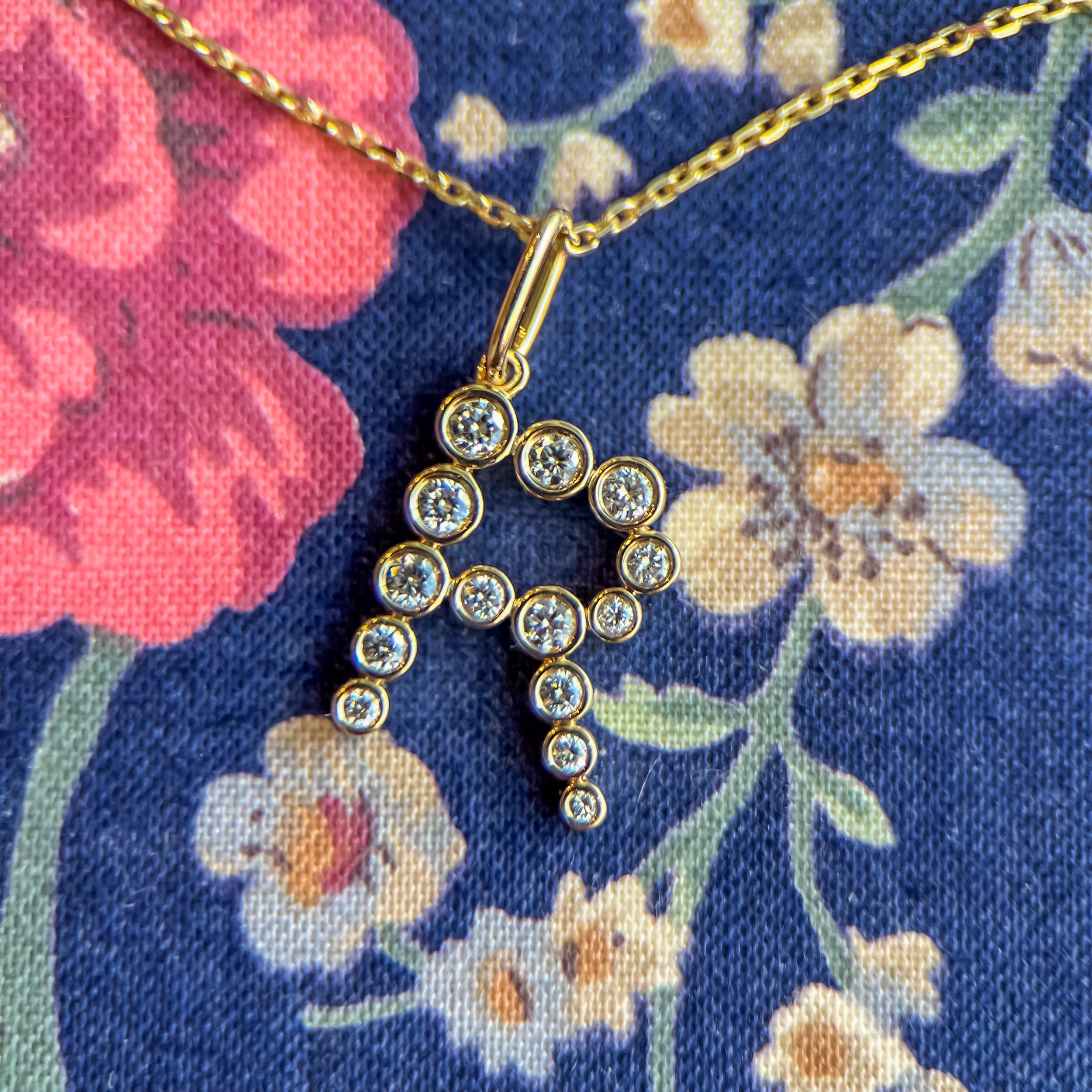 Lab Grown Diamond Bezel Letter Charm/Pendant