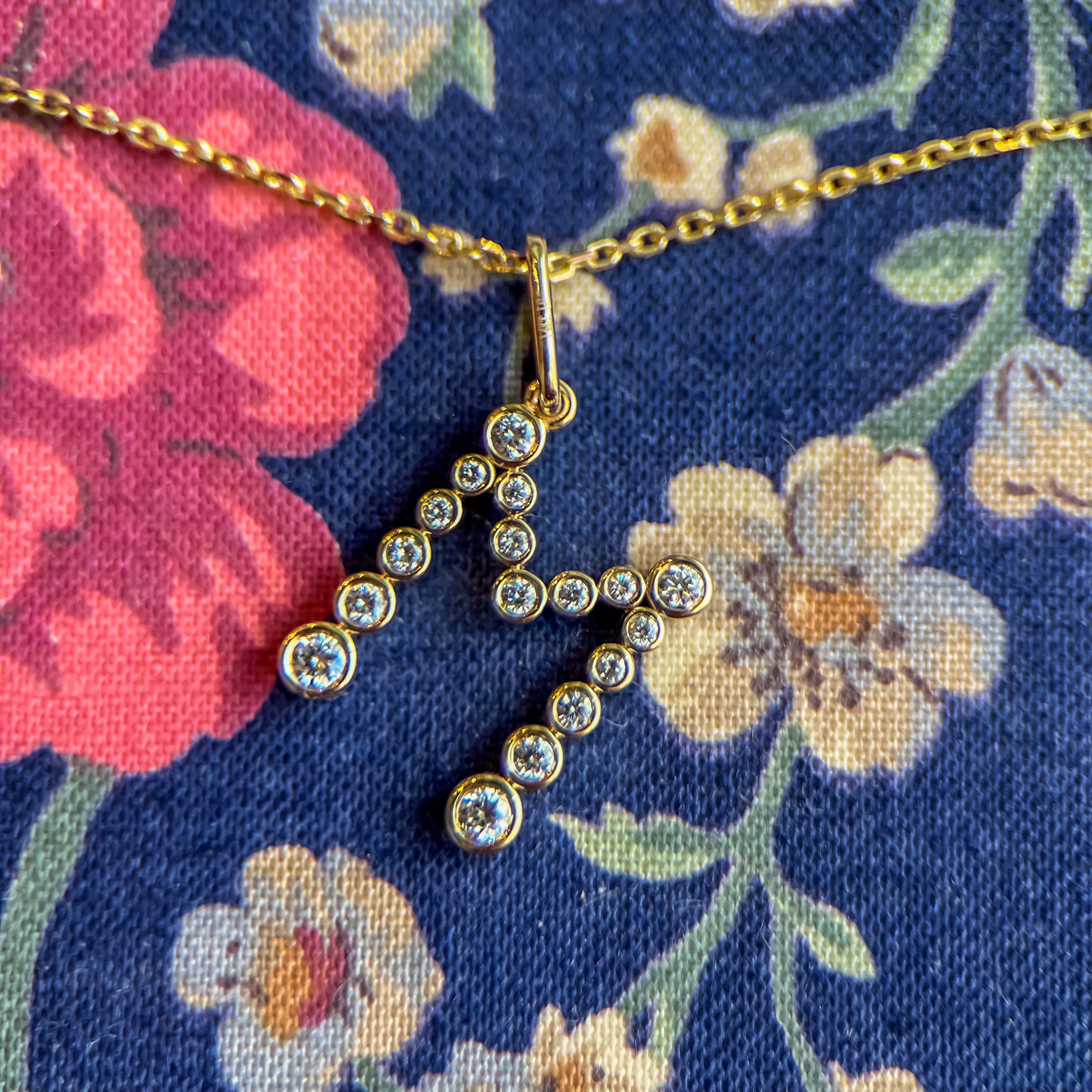 Lab Grown Diamond Bezel Letter Charm/Pendant