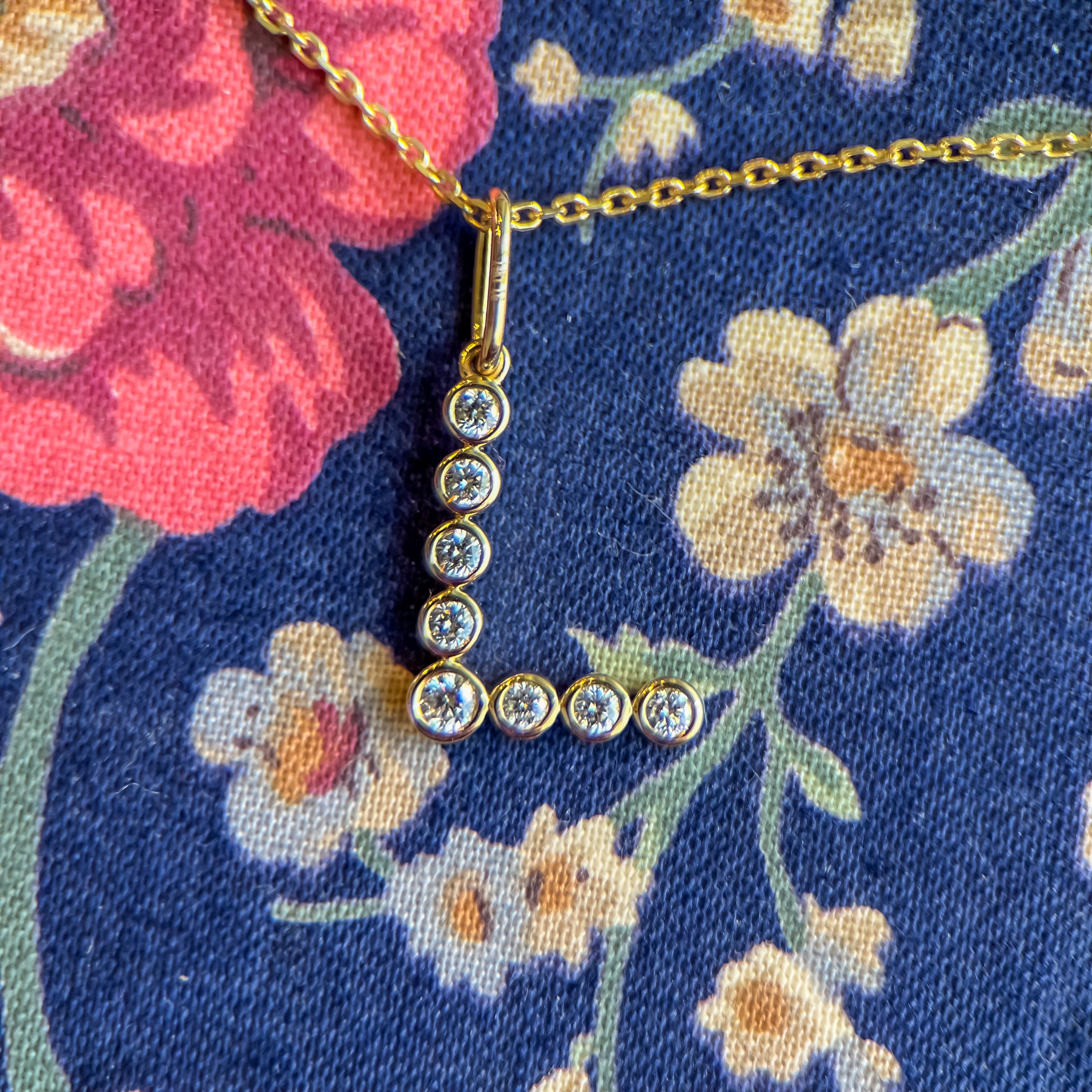 Lab Grown Diamond Bezel Letter Charm/Pendant